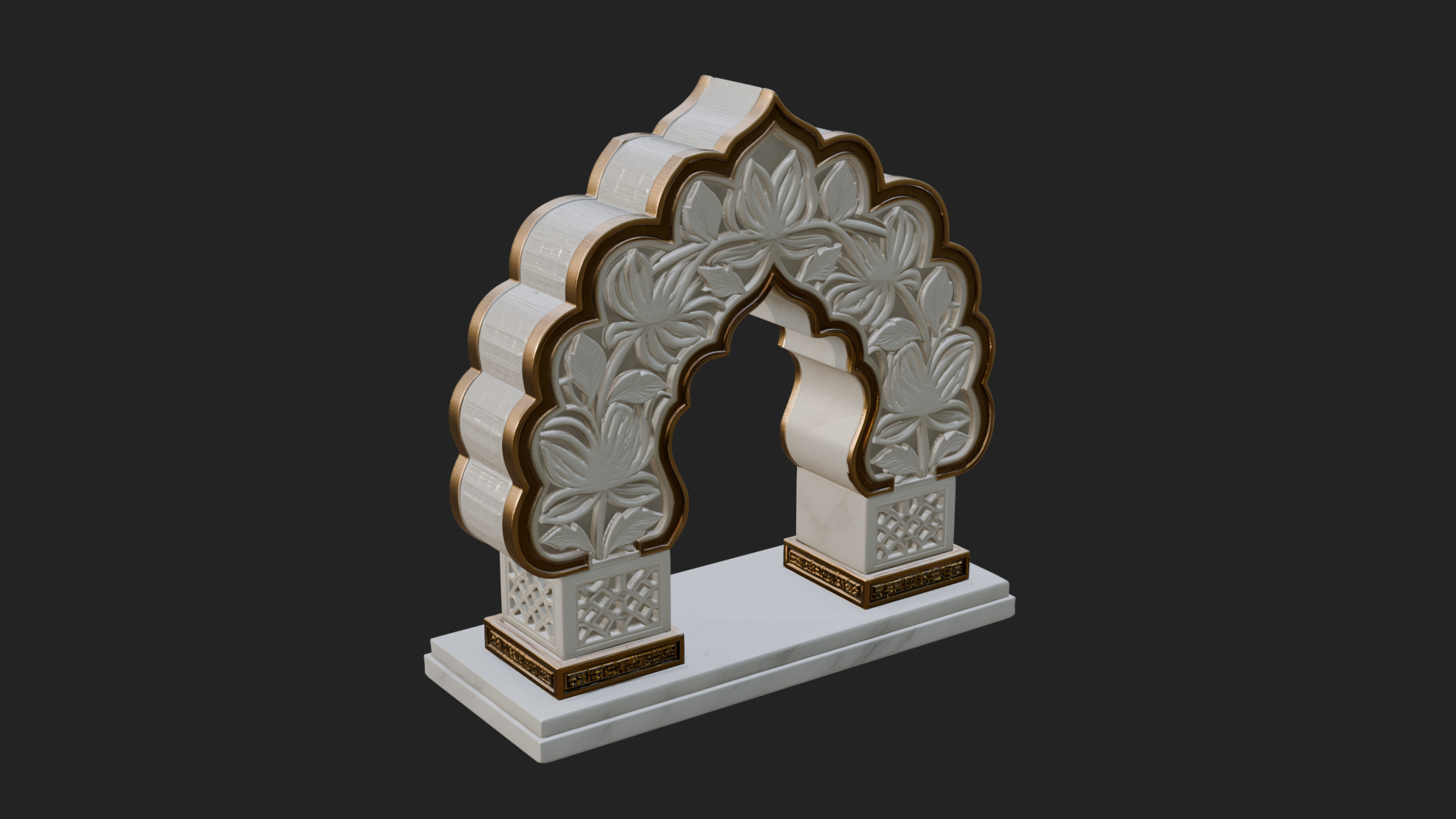 Carved Mihrab Niche Plaque Design 6 3D Print Model 3D Model