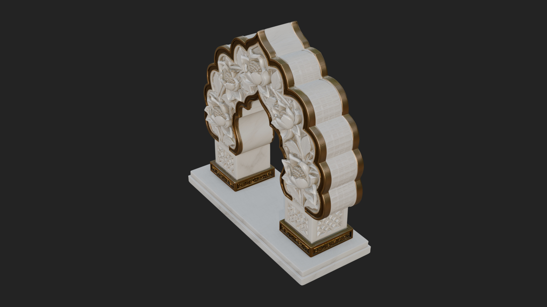 Carved Mihrab Niche Plaque Design 6 3D Print Model 3D Model