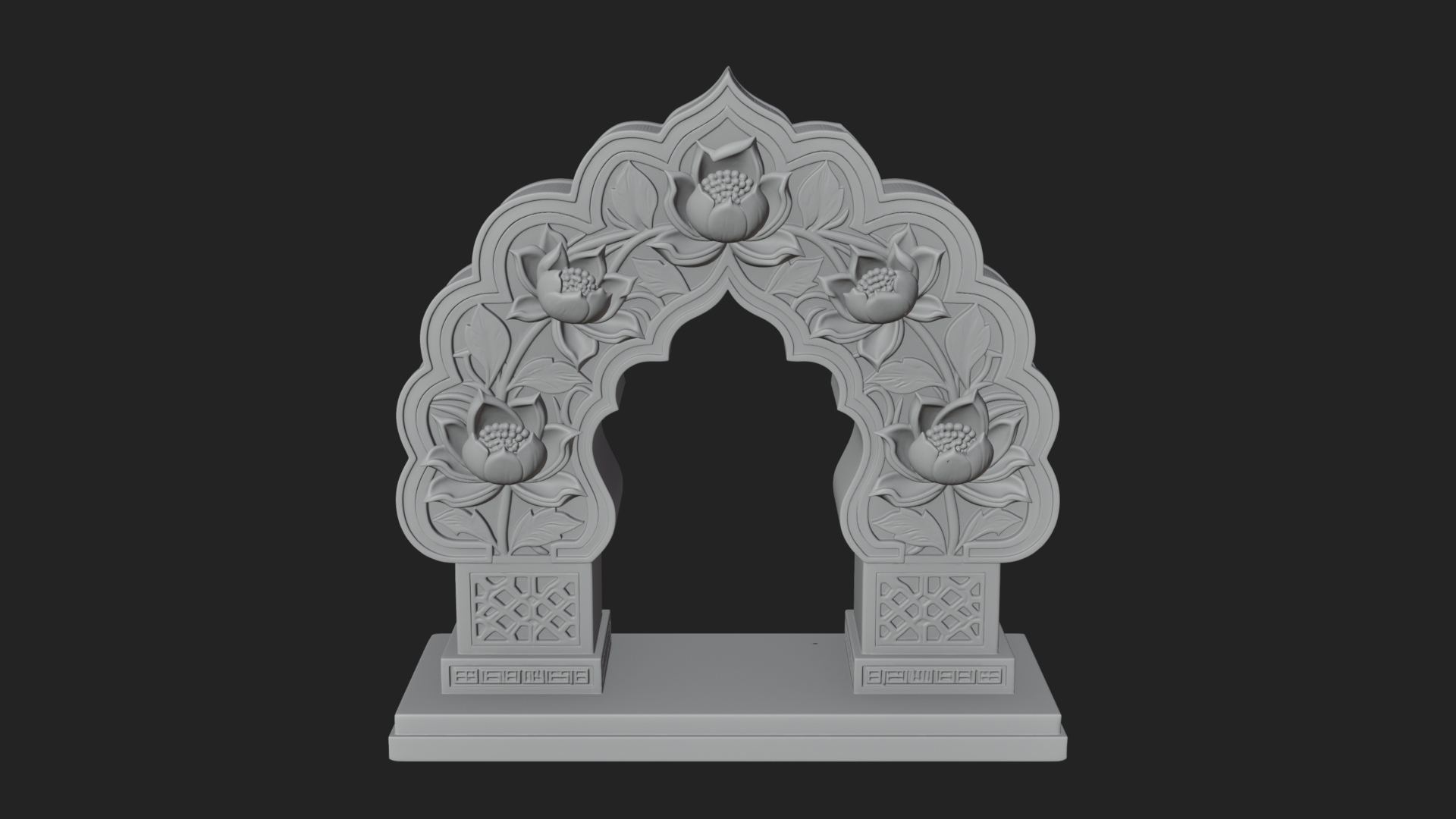 Carved Mihrab Niche Plaque Design 6 3D Print Model 3D Model