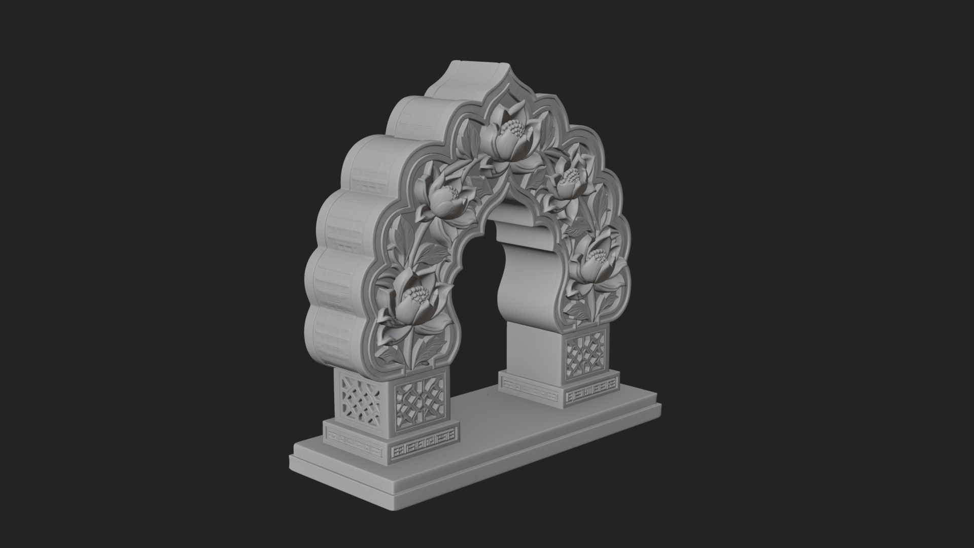 Carved Mihrab Niche Plaque Design 6 3D Print Model 3D Model