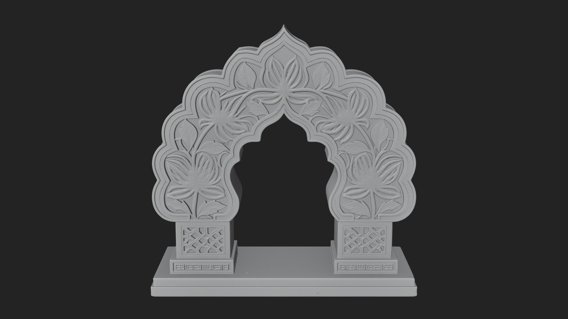 Carved Mihrab Niche Plaque Design 6 3D Print Model 3D Model