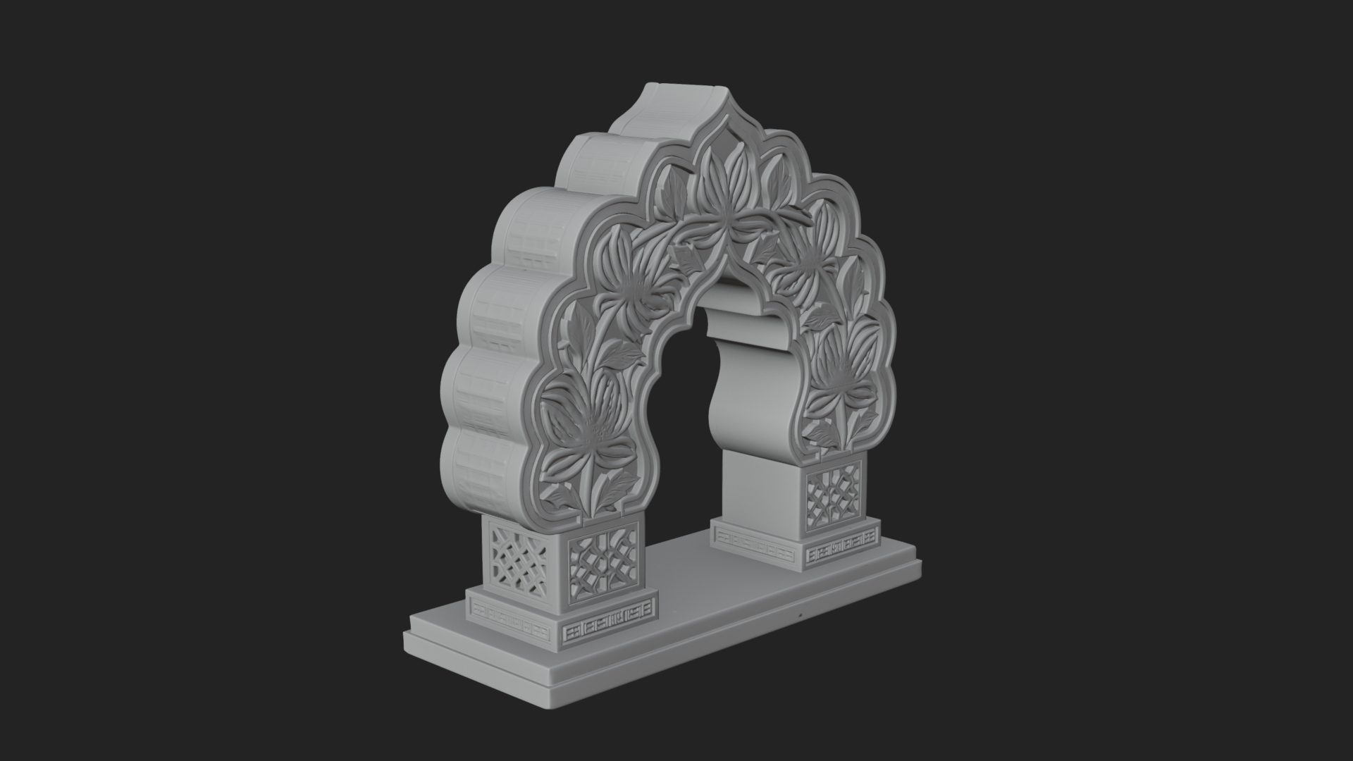 Carved Mihrab Niche Plaque Design 6 3D Print Model 3D Model