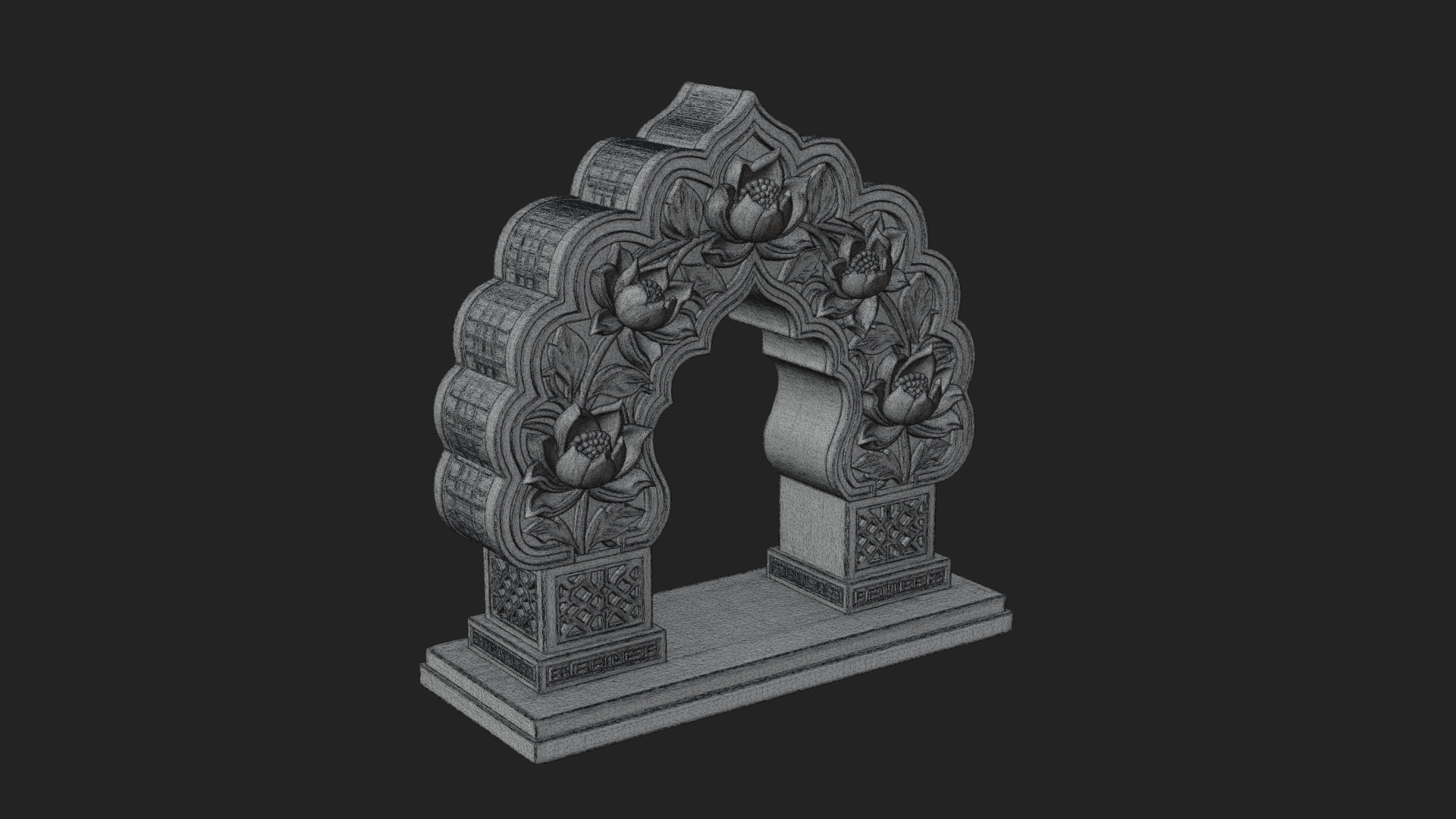 Carved Mihrab Niche Plaque Design 6 3D Print Model 3D Model