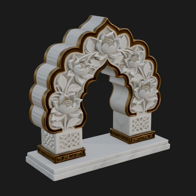 Carved Mihrab Niche Plaque Design 6 3D Print Model