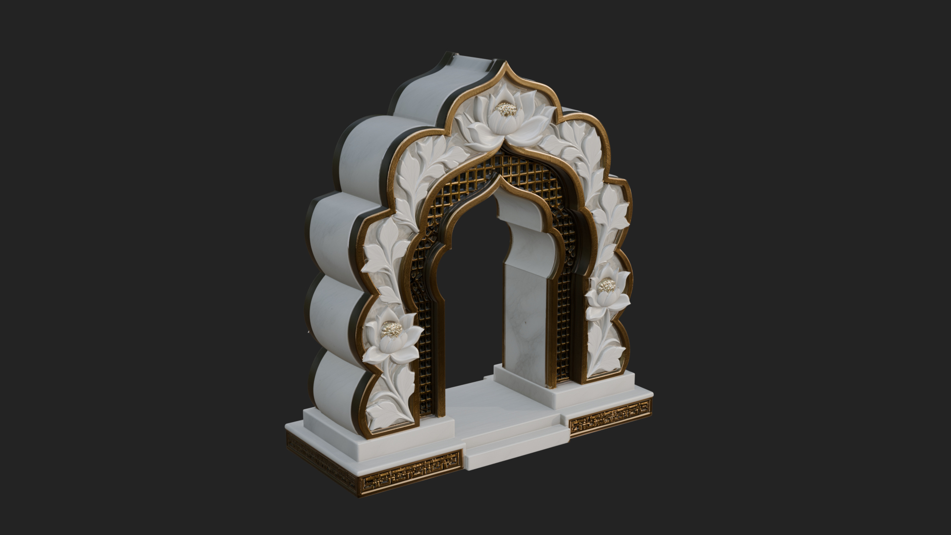 Carved Mihrab Niche Plaque Design 7 3D Print Model 3D Model