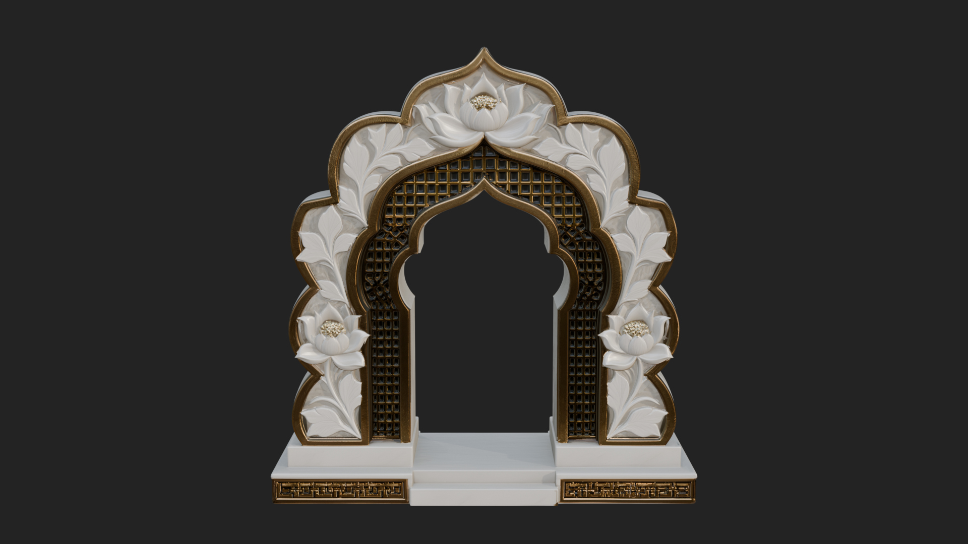 Carved Mihrab Niche Plaque Design 7 3D Print Model 3D Model