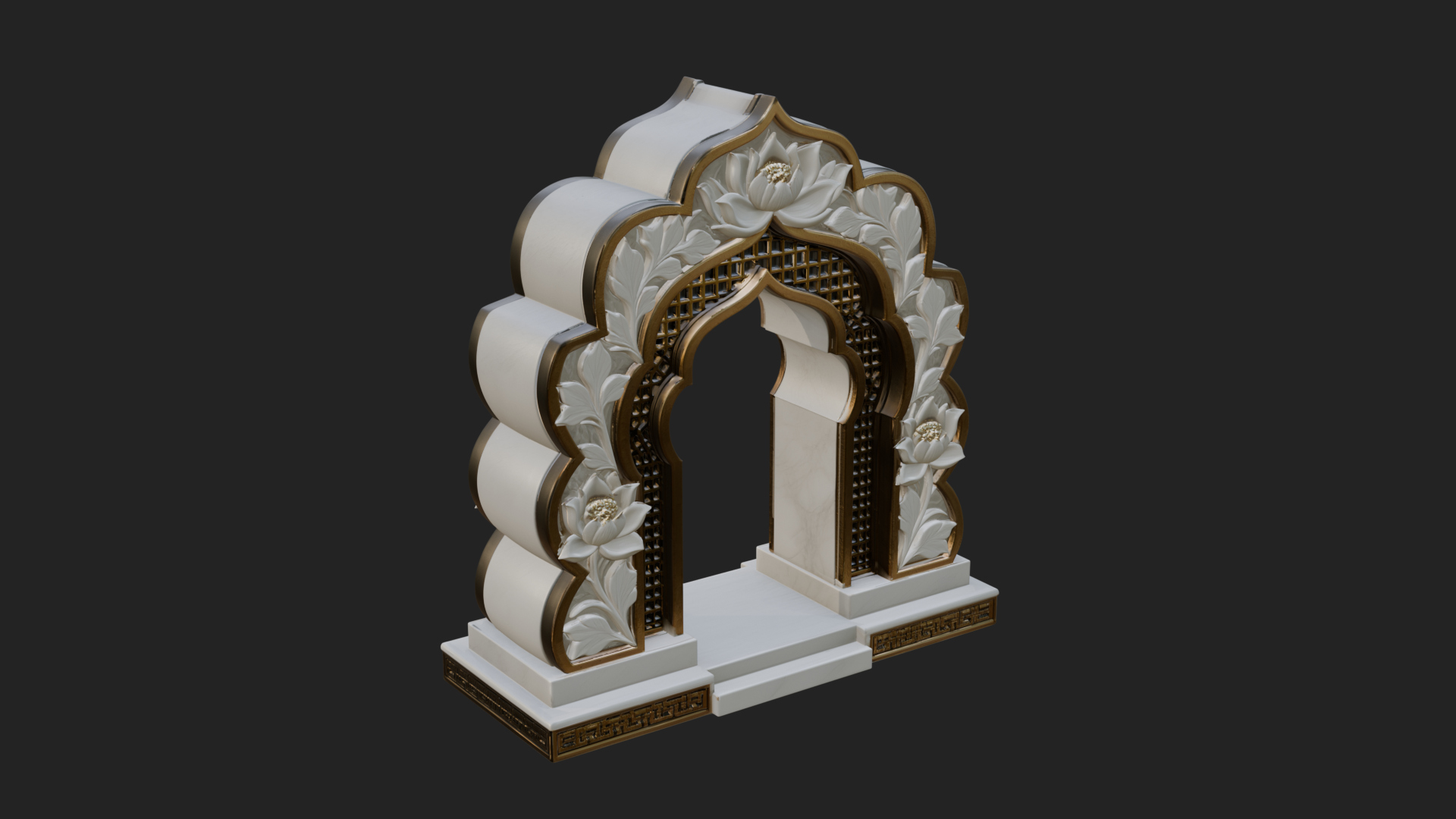 Carved Mihrab Niche Plaque Design 7 3D Print Model 3D Model