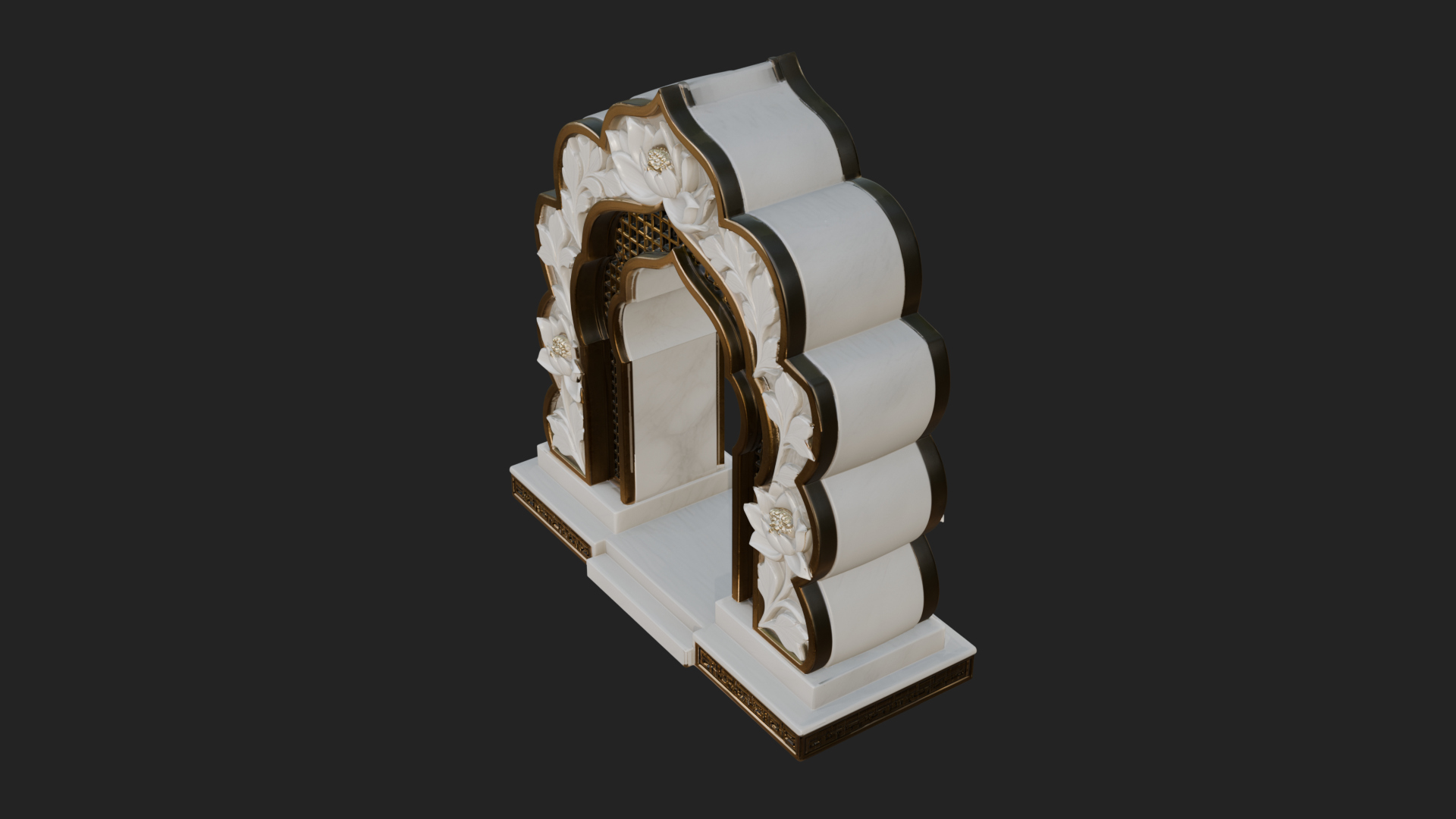 Carved Mihrab Niche Plaque Design 7 3D Print Model 3D Model