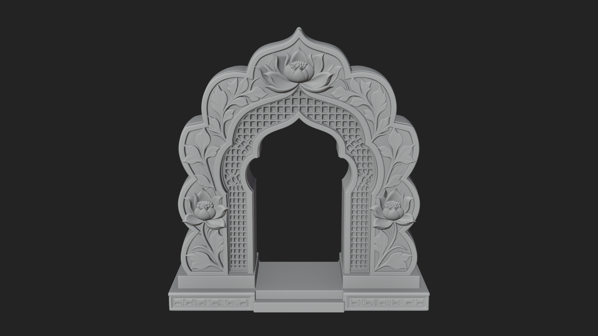 Carved Mihrab Niche Plaque Design 7 3D Print Model 3D Model