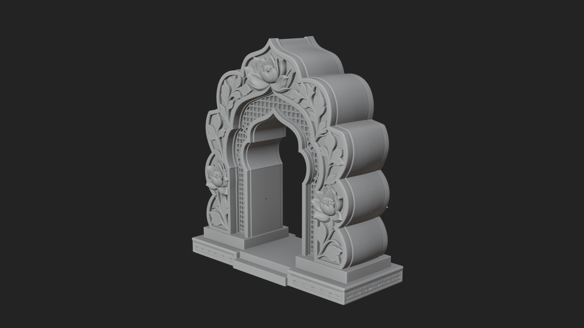 Carved Mihrab Niche Plaque Design 7 3D Print Model 3D Model