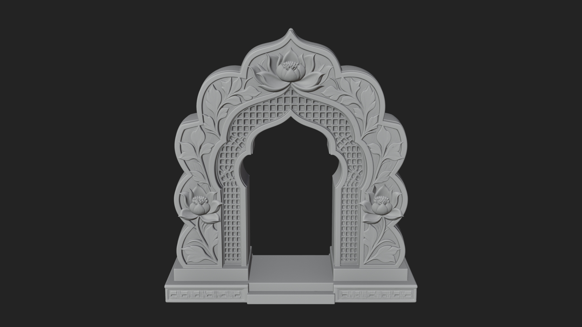Carved Mihrab Niche Plaque Design 7 3D Print Model 3D Model