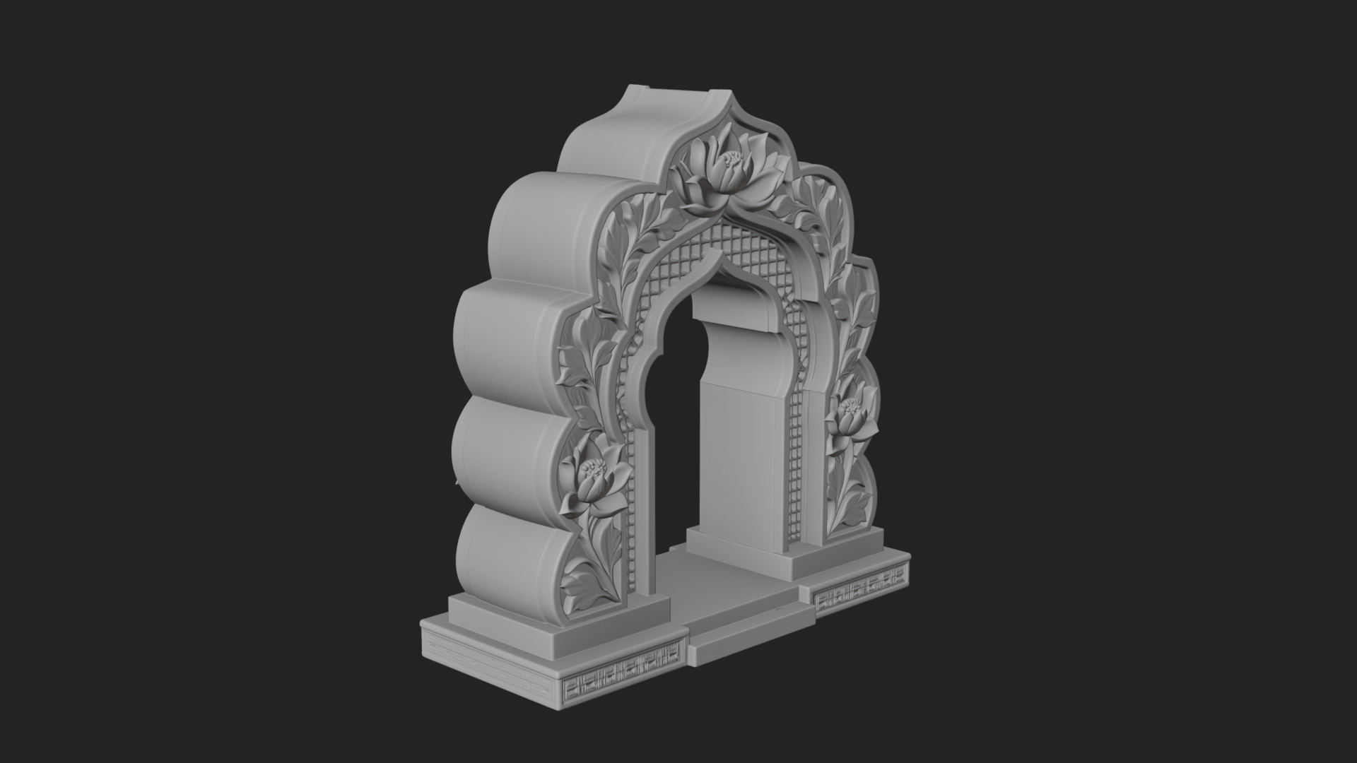 Carved Mihrab Niche Plaque Design 7 3D Print Model 3D Model