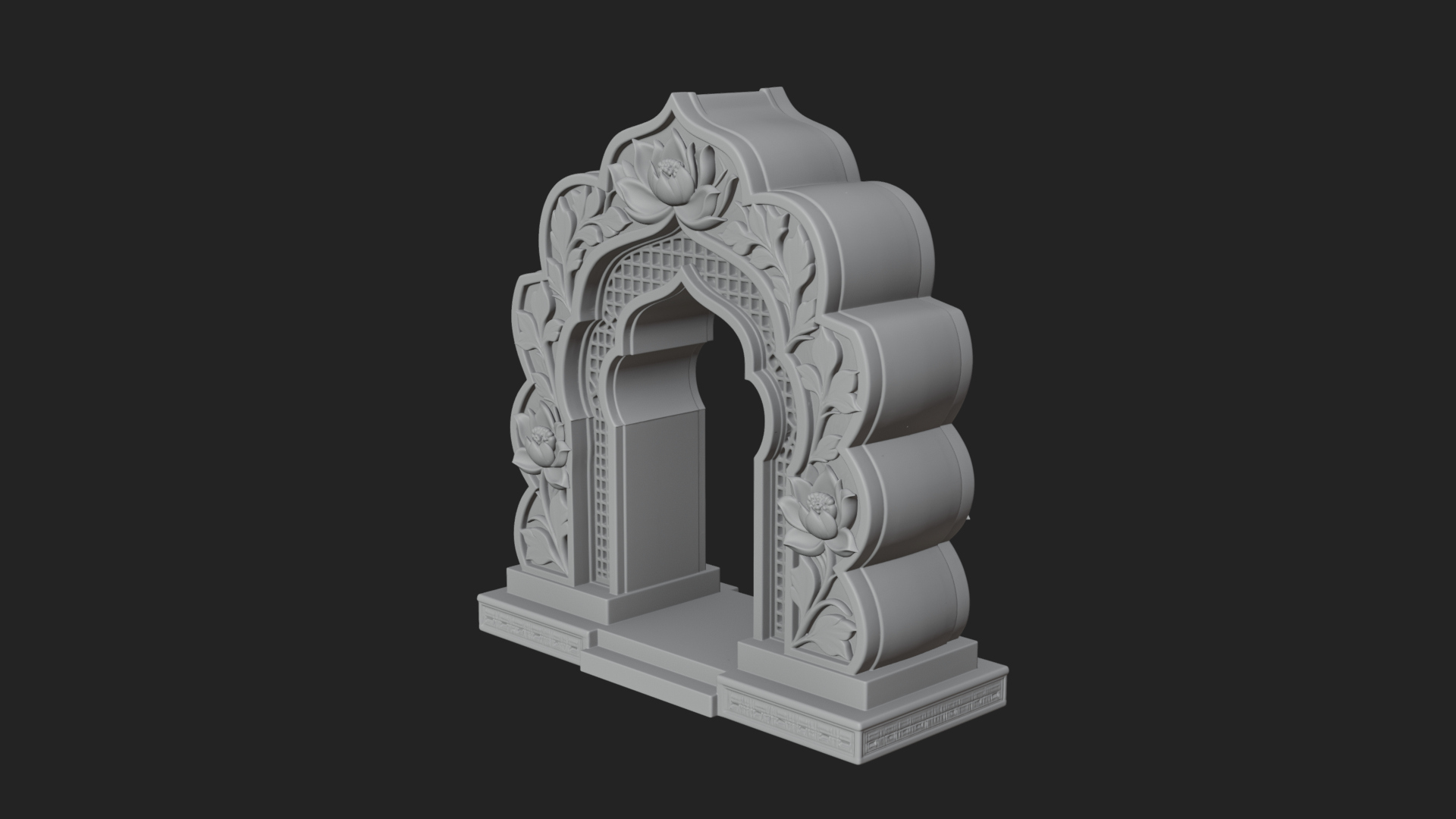 Carved Mihrab Niche Plaque Design 7 3D Print Model 3D Model