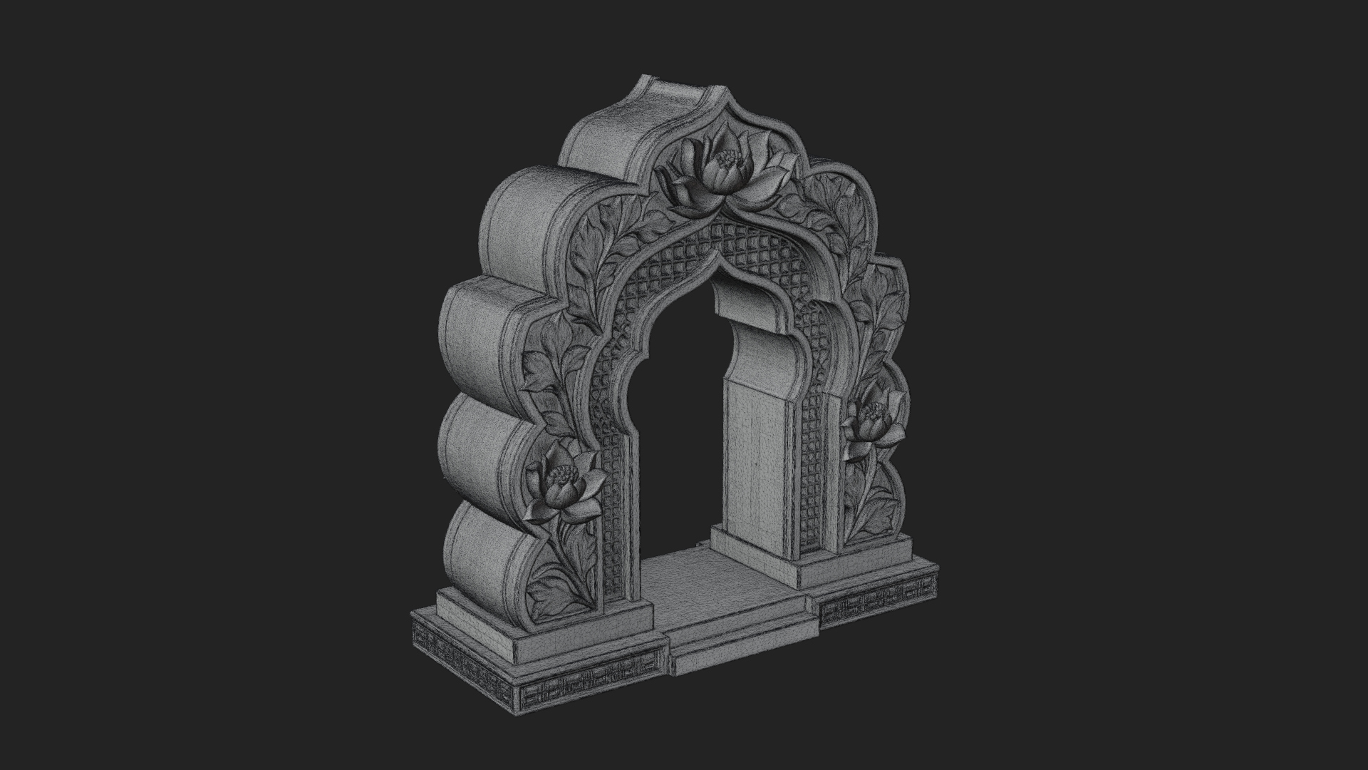 Carved Mihrab Niche Plaque Design 7 3D Print Model 3D Model