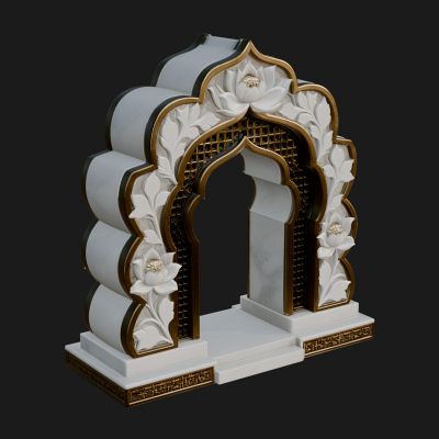 Carved Mihrab Niche Plaque Design 7 3D Print Model