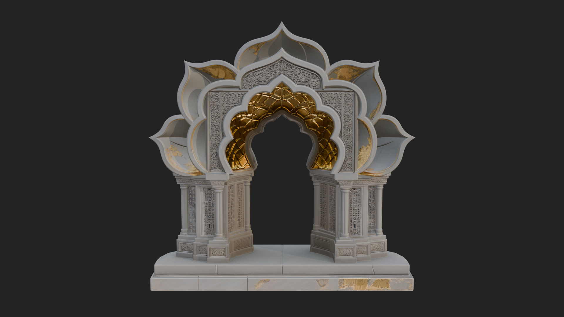 Carved Mihrab Niche Plaque Design 8 3D Print Model 3D Model