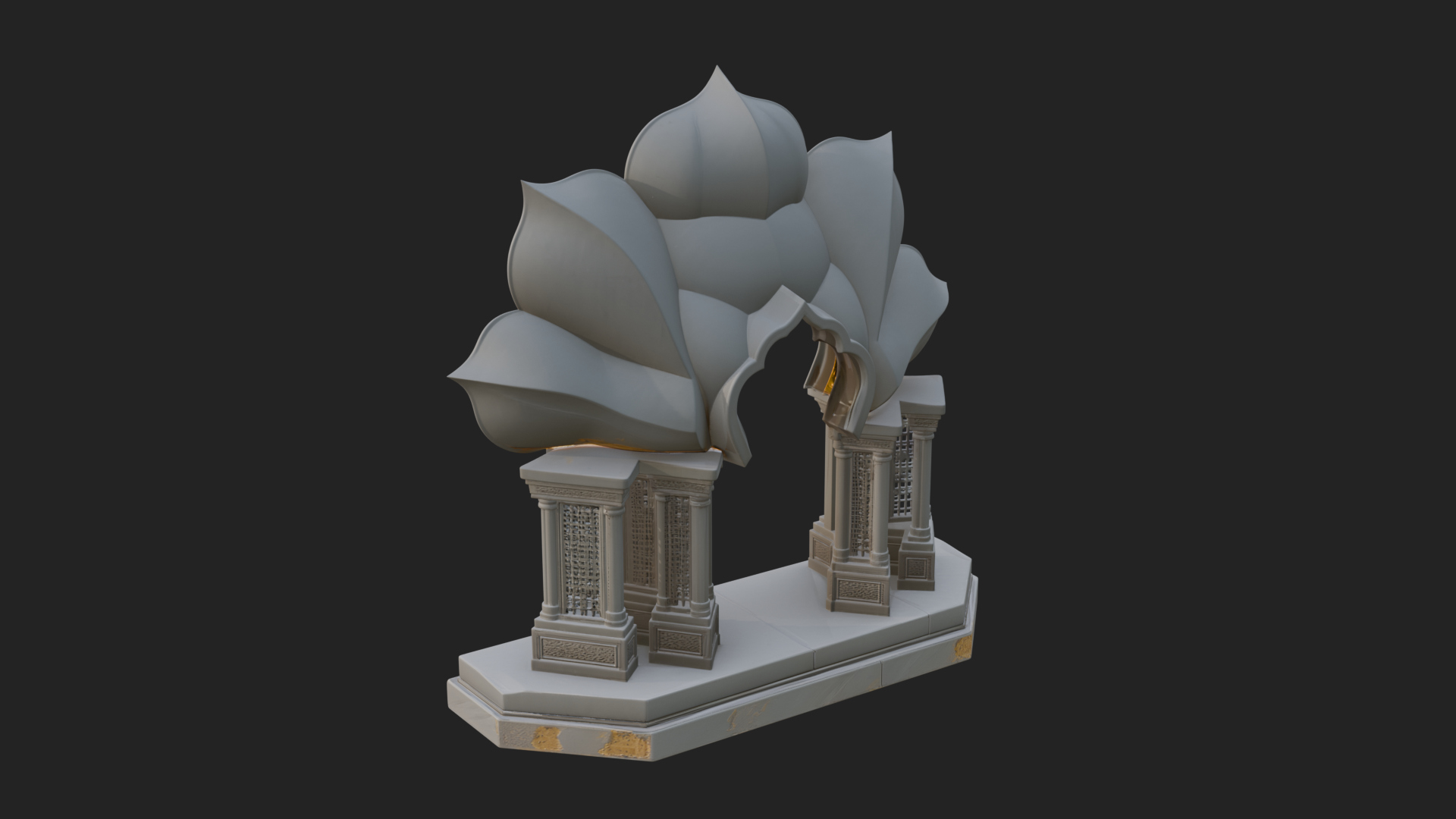 Carved Mihrab Niche Plaque Design 8 3D Print Model 3D Model