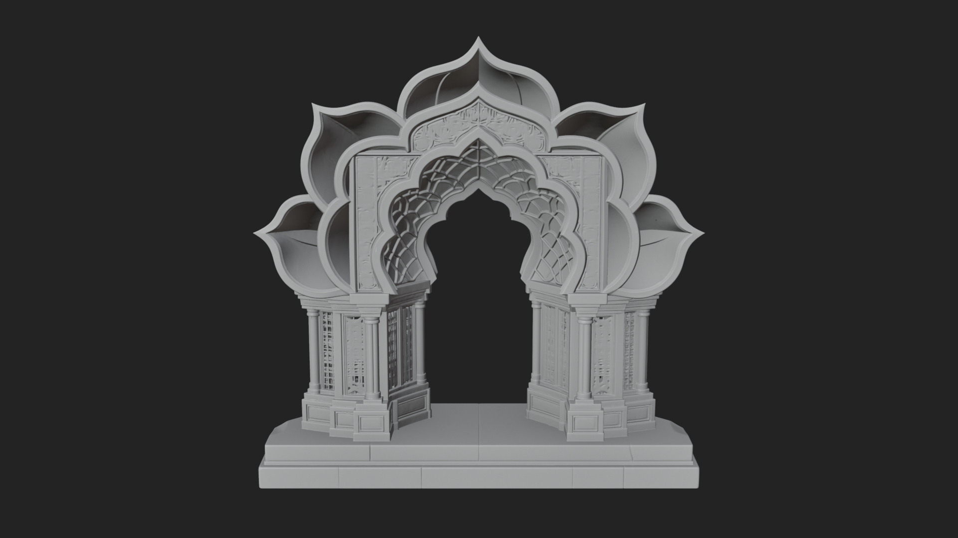 Carved Mihrab Niche Plaque Design 8 3D Print Model 3D Model