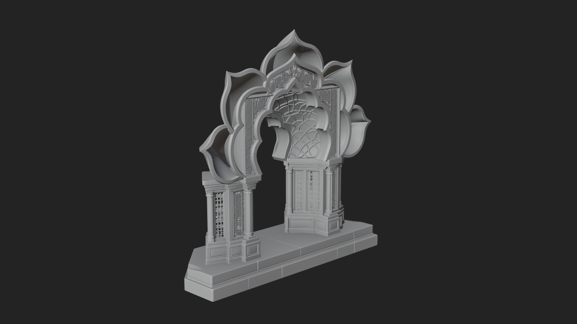 Carved Mihrab Niche Plaque Design 8 3D Print Model 3D Model