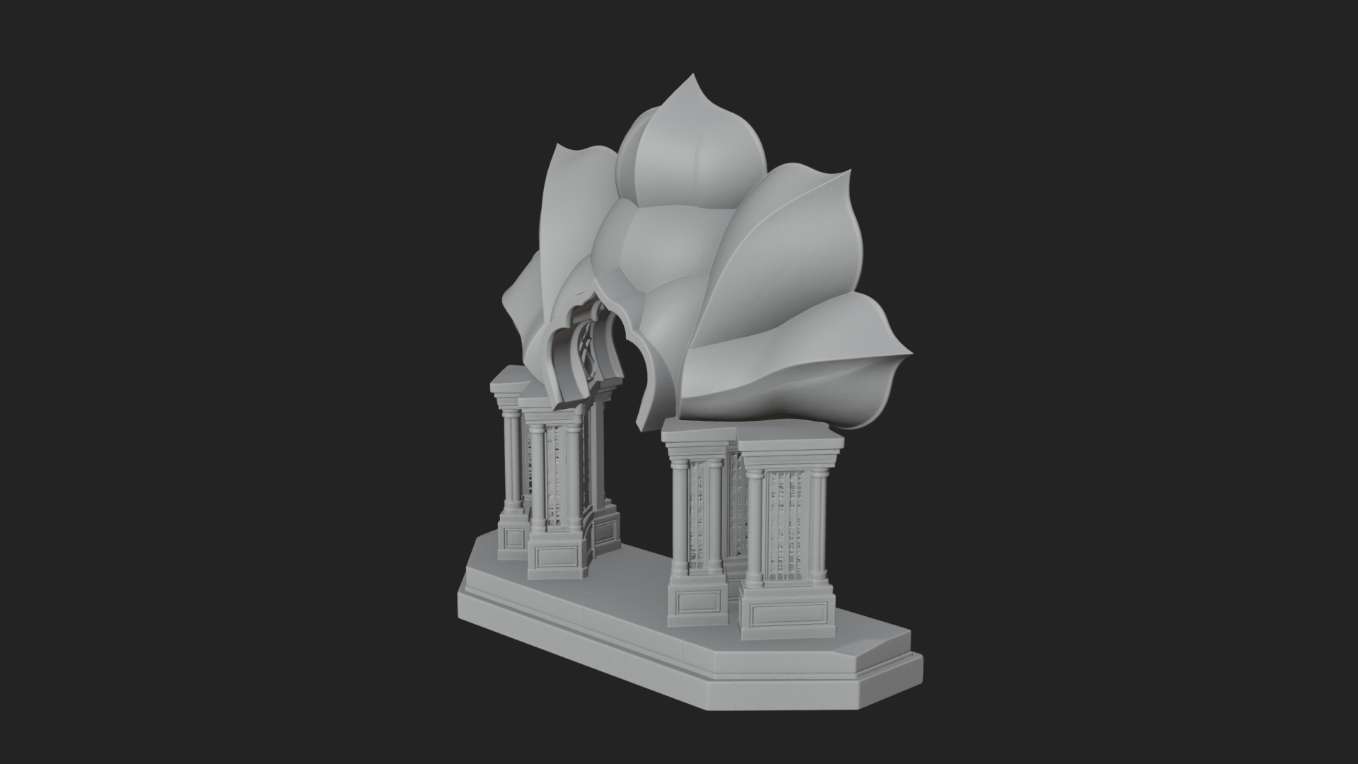 Carved Mihrab Niche Plaque Design 8 3D Print Model 3D Model