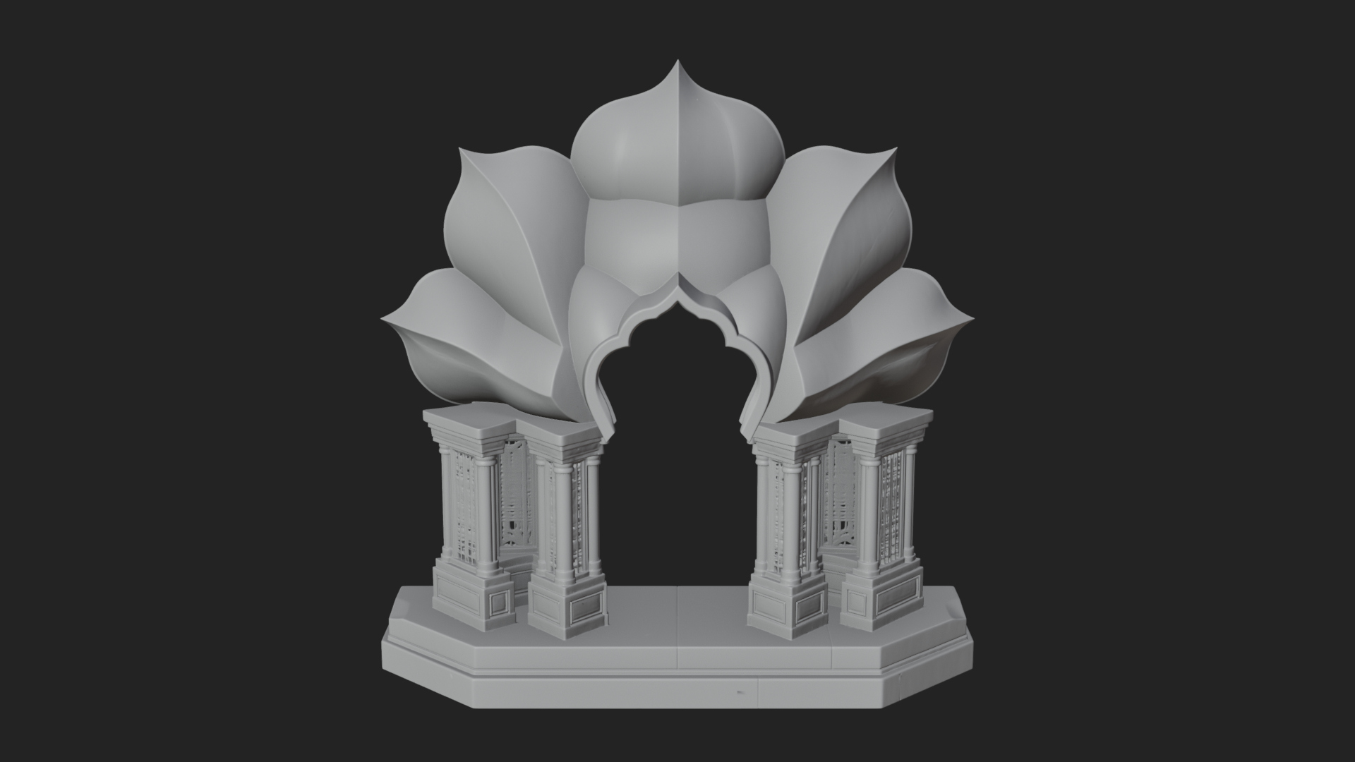 Carved Mihrab Niche Plaque Design 8 3D Print Model 3D Model