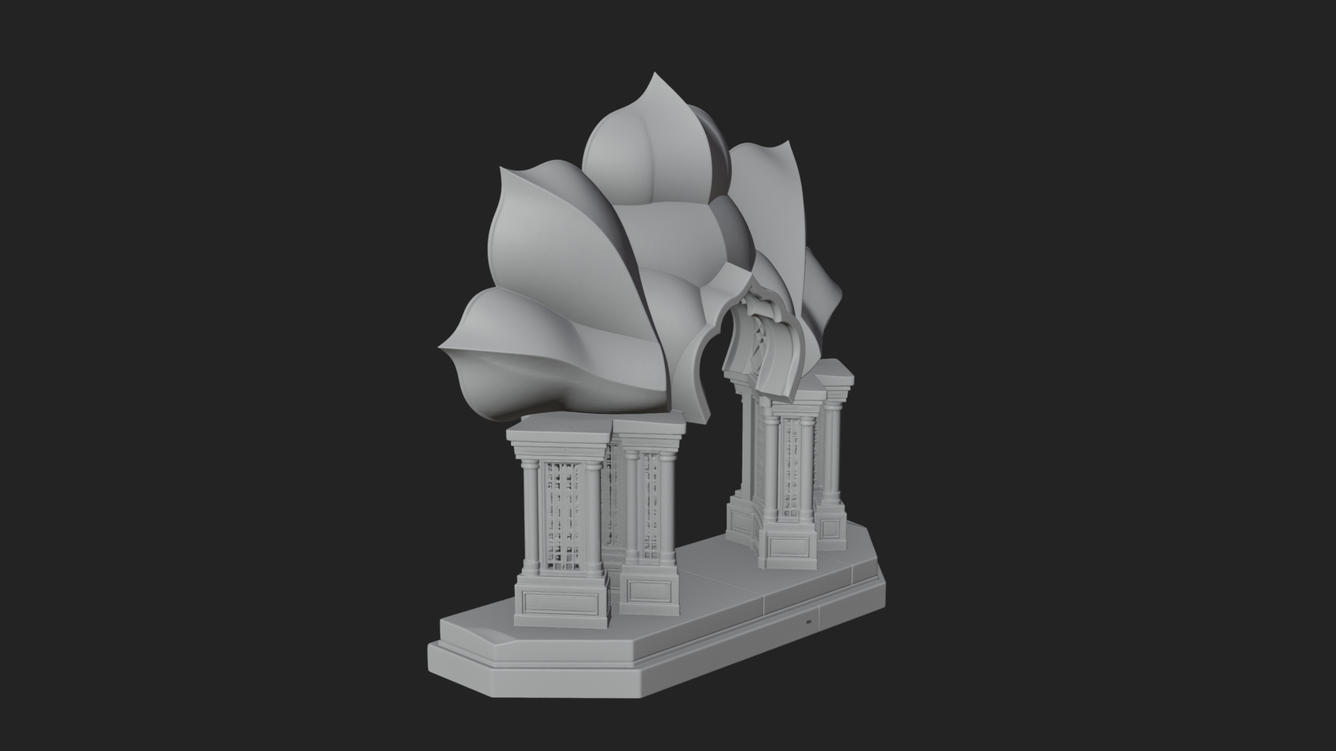 Carved Mihrab Niche Plaque Design 8 3D Print Model 3D Model