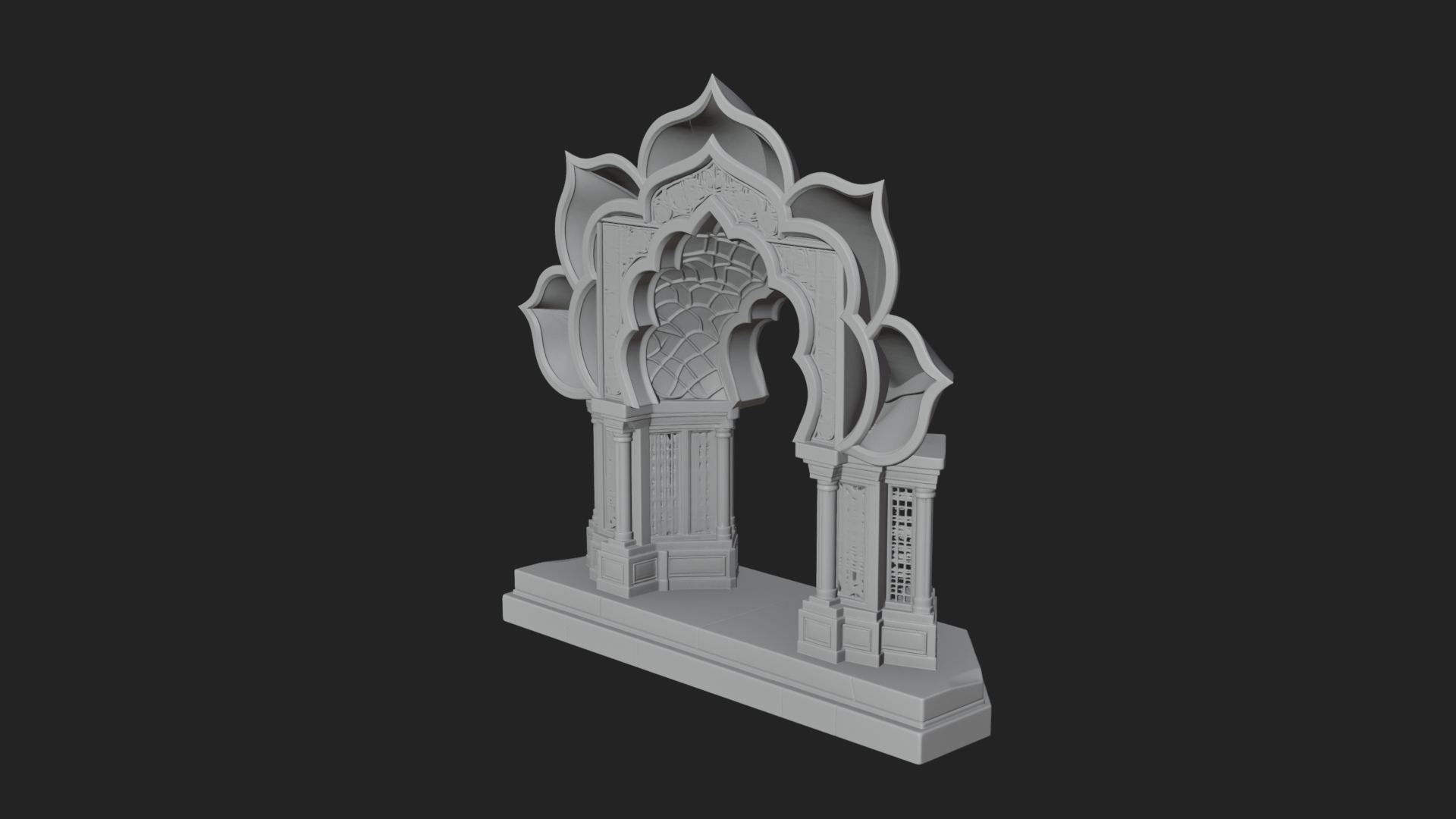Carved Mihrab Niche Plaque Design 8 3D Print Model 3D Model