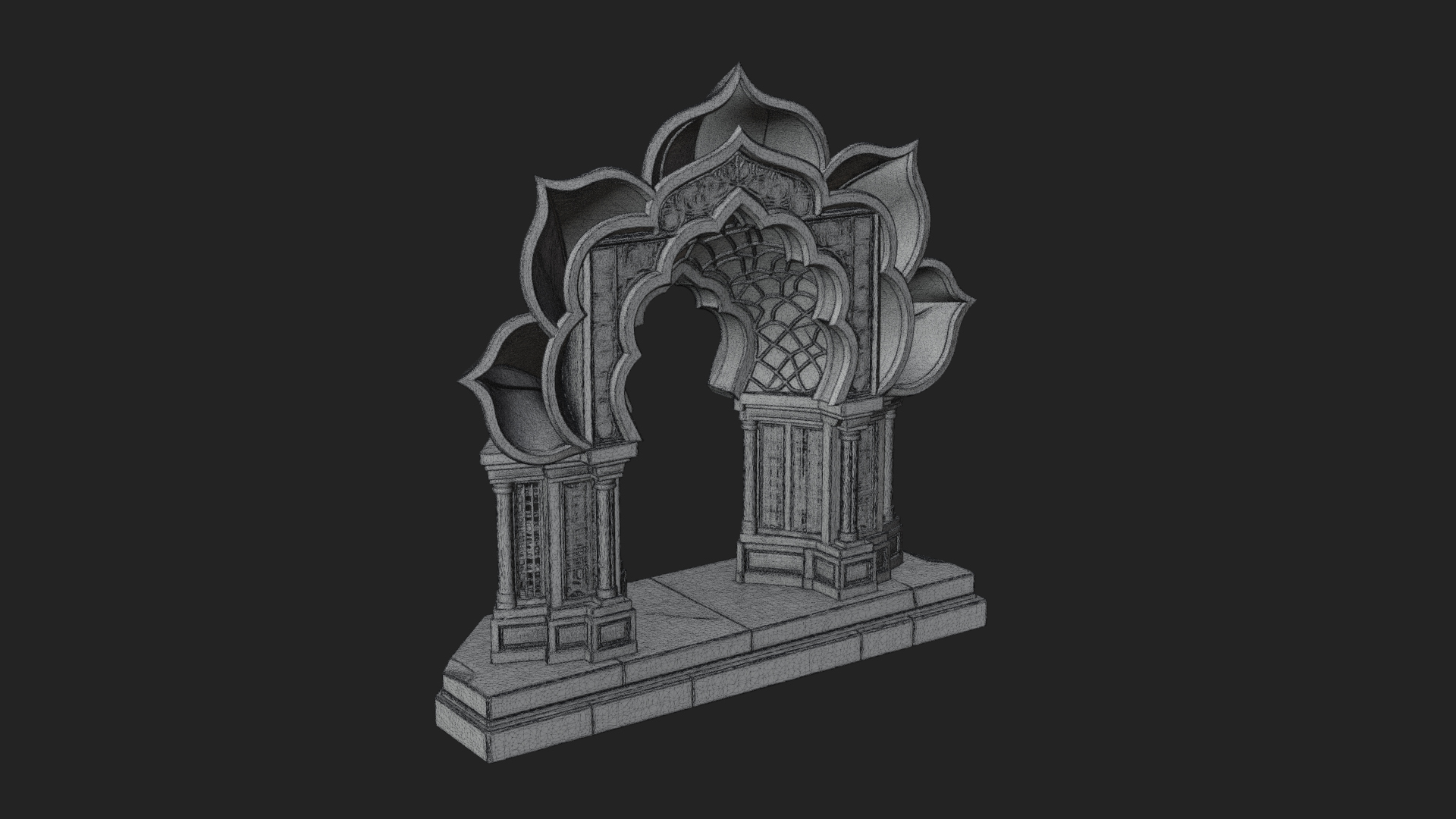 Carved Mihrab Niche Plaque Design 8 3D Print Model 3D Model