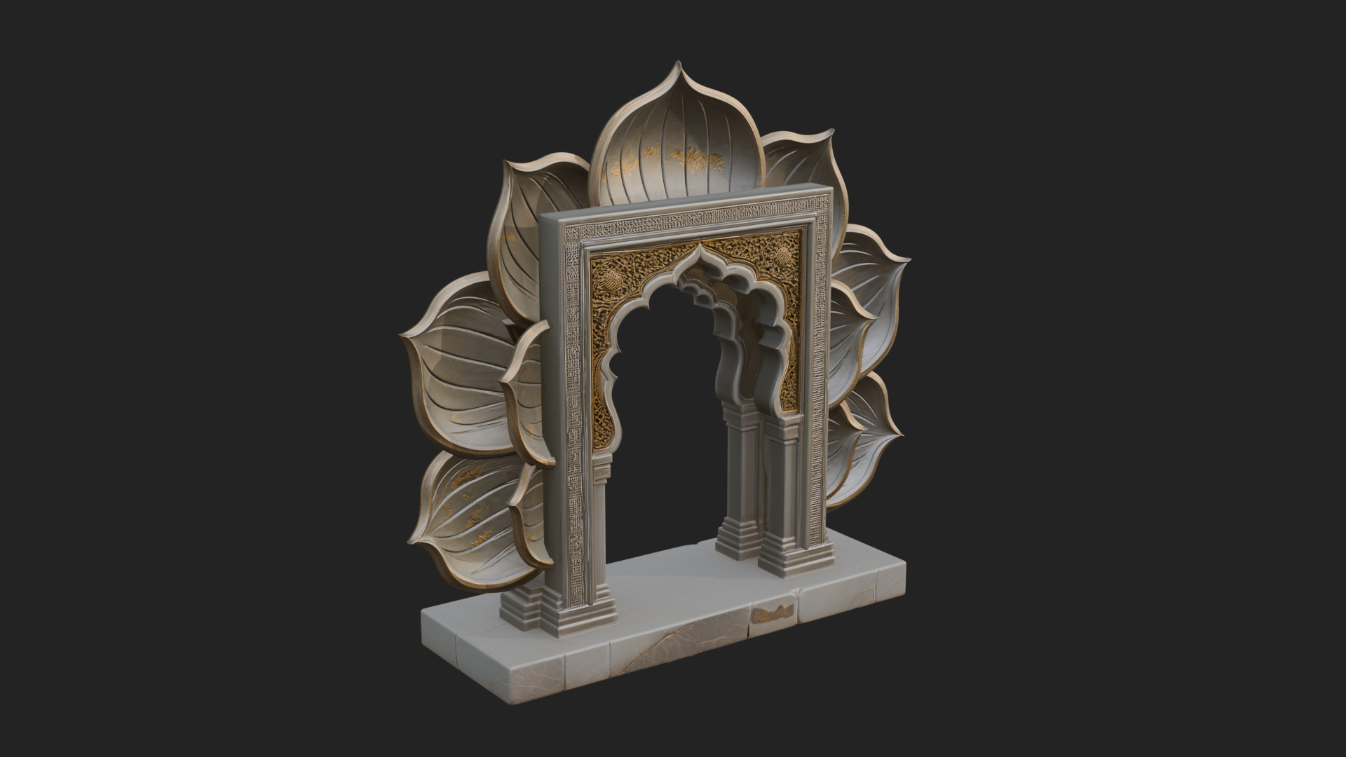 Carved Mihrab Niche Plaque Design 9 3D Print Model 3D Model