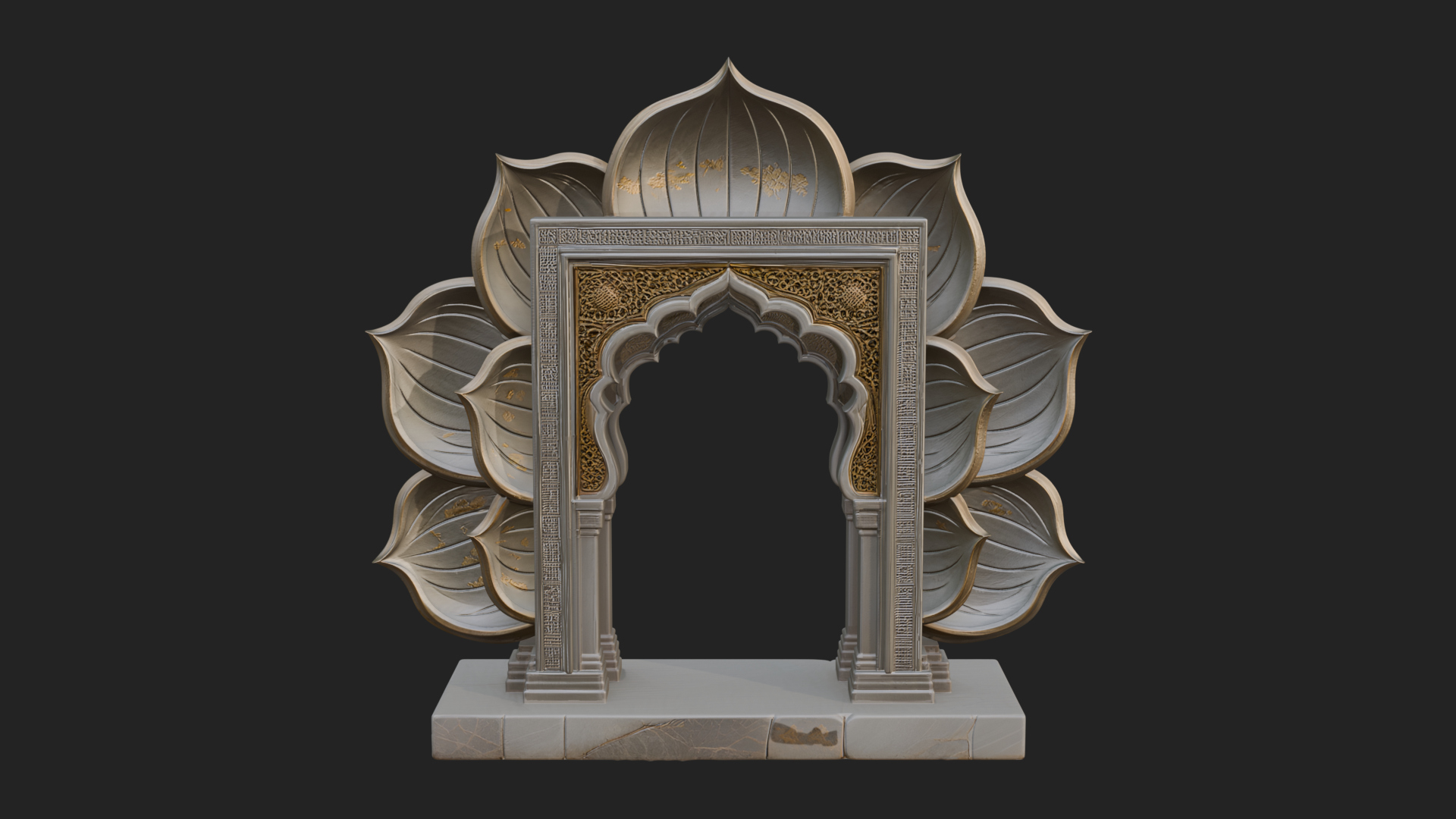 Carved Mihrab Niche Plaque Design 9 3D Print Model 3D Model