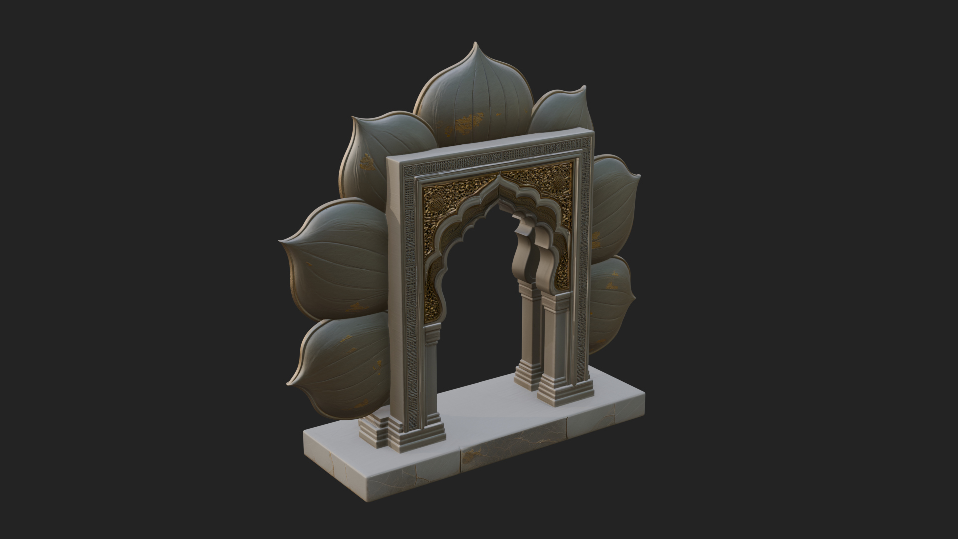 Carved Mihrab Niche Plaque Design 9 3D Print Model 3D Model