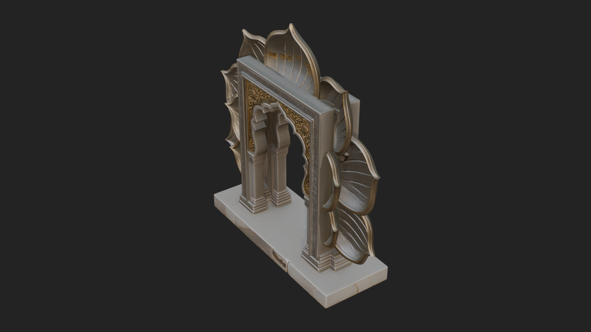 Carved Mihrab Niche Plaque Design 9 3D Print Model 3D Model