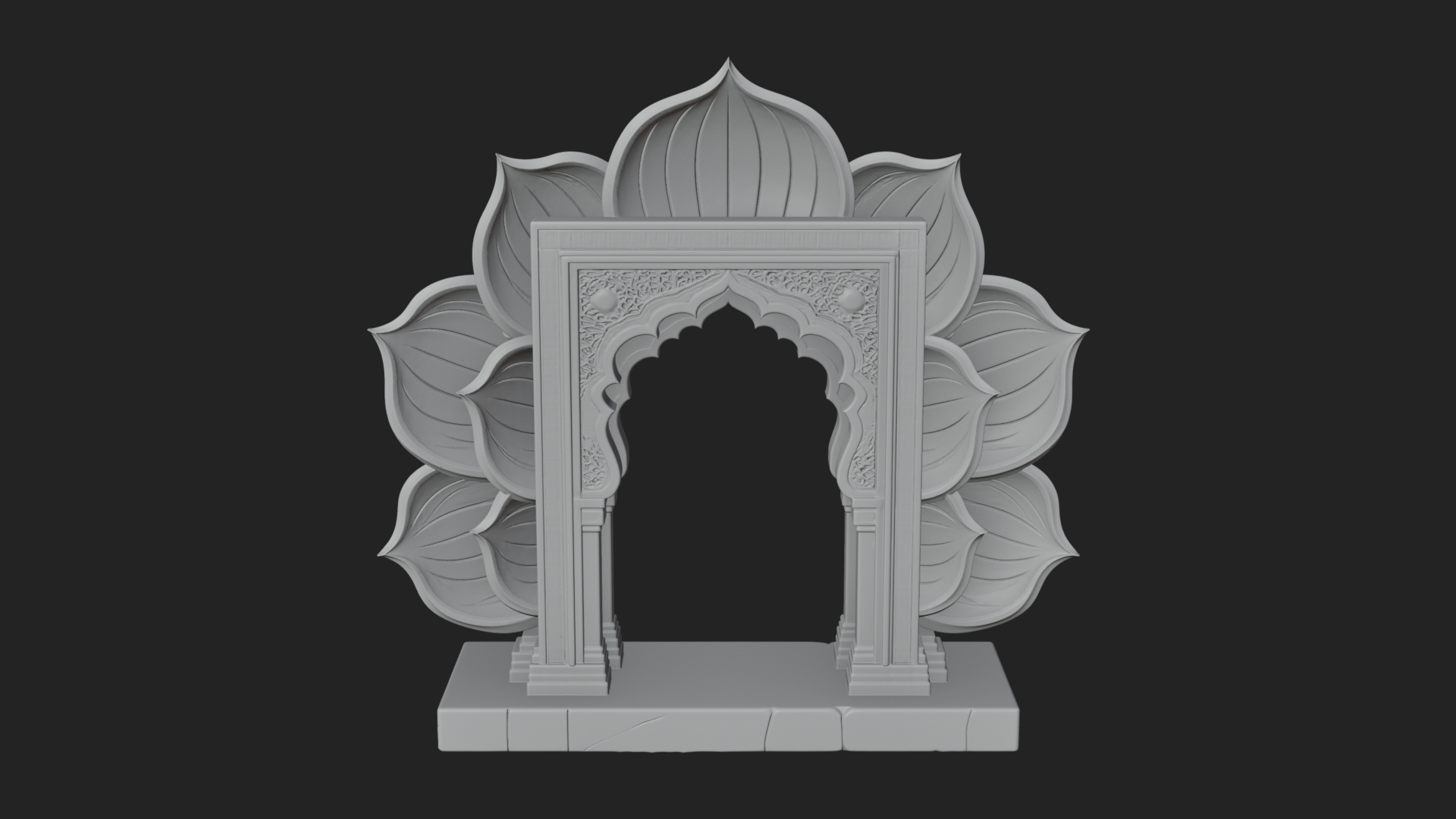 Carved Mihrab Niche Plaque Design 9 3D Print Model 3D Model