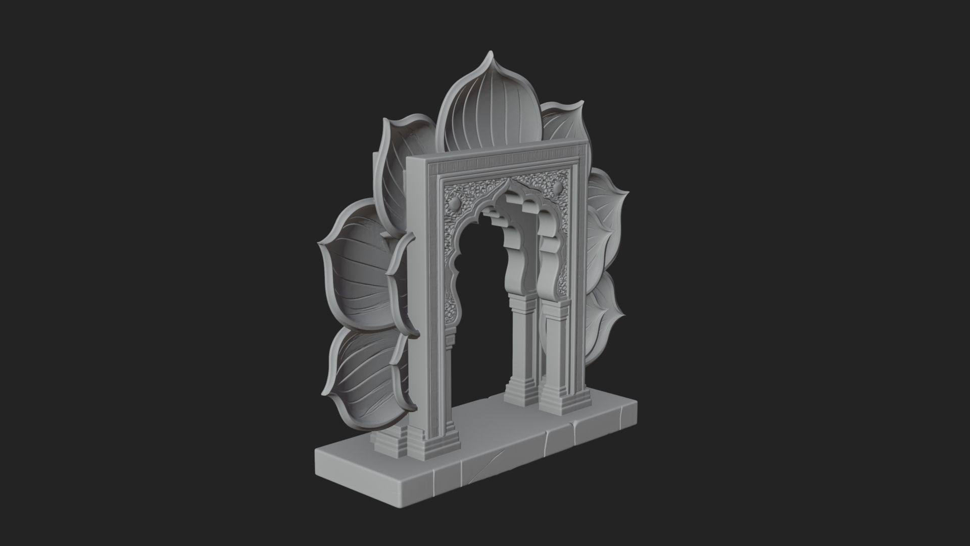 Carved Mihrab Niche Plaque Design 9 3D Print Model 3D Model