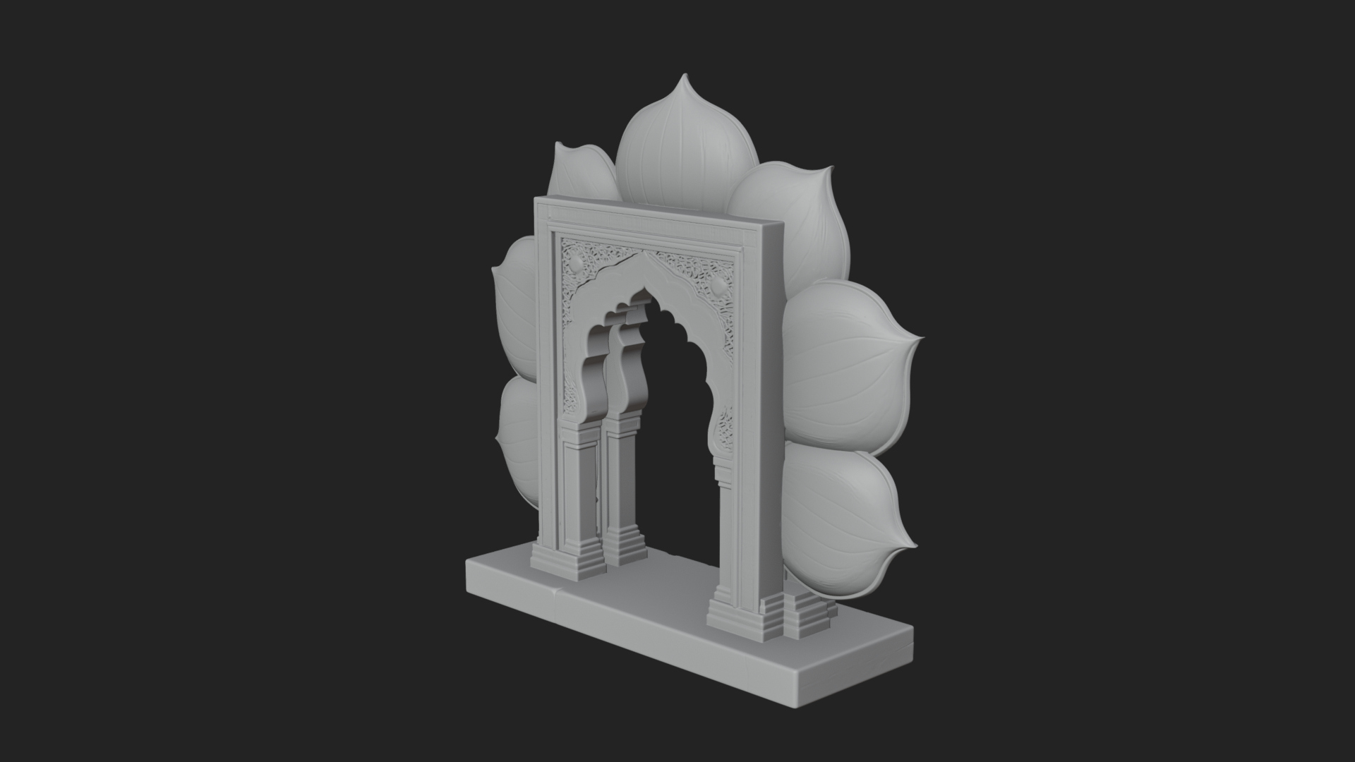 Carved Mihrab Niche Plaque Design 9 3D Print Model 3D Model