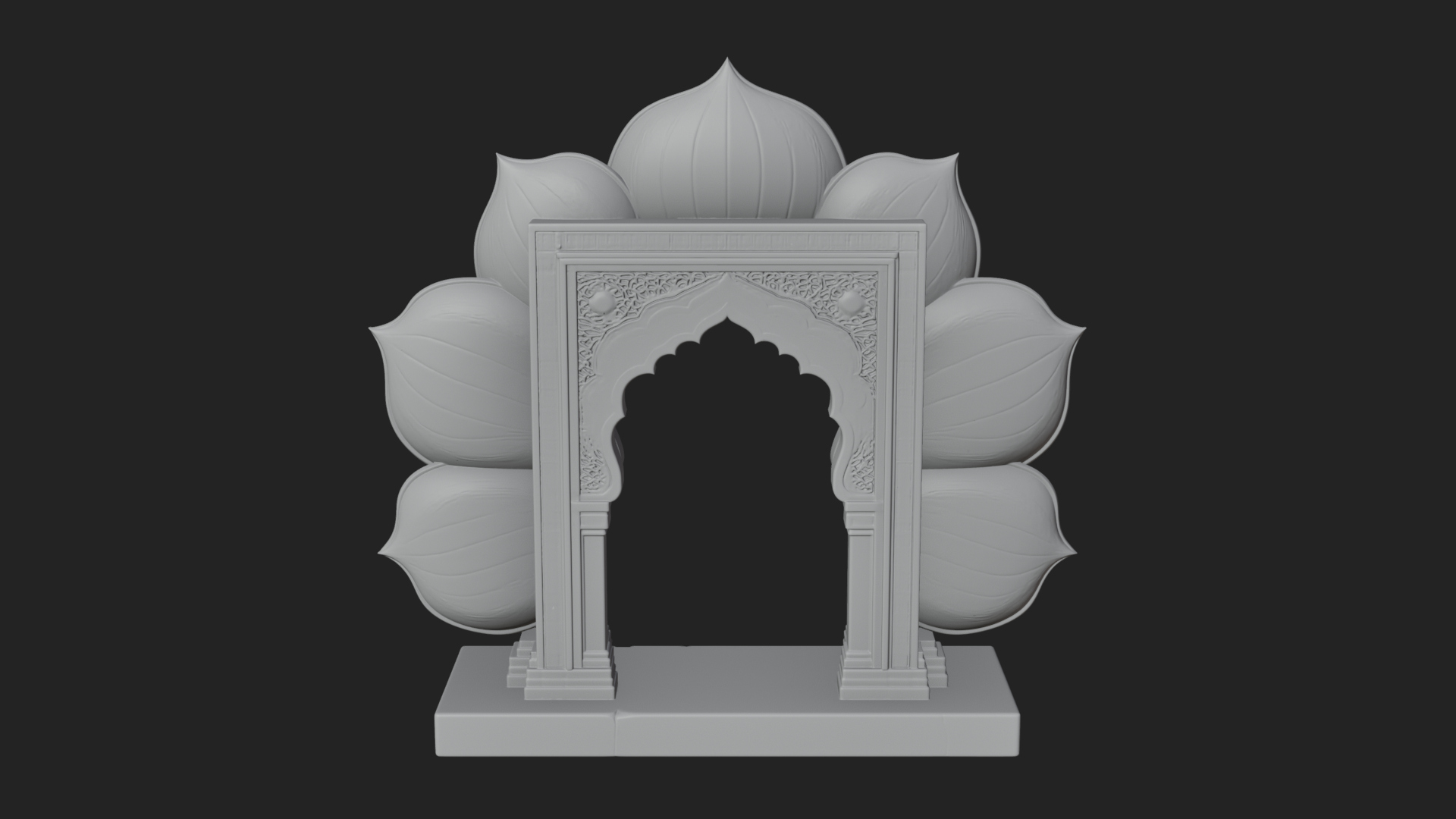 Carved Mihrab Niche Plaque Design 9 3D Print Model 3D Model