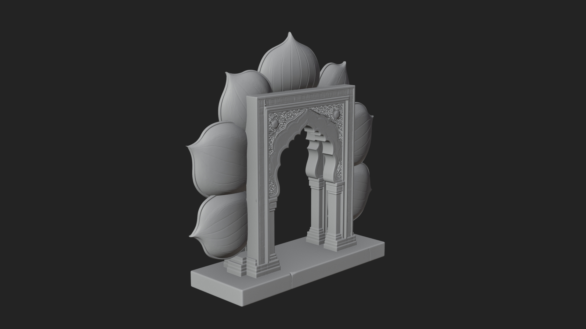 Carved Mihrab Niche Plaque Design 9 3D Print Model 3D Model
