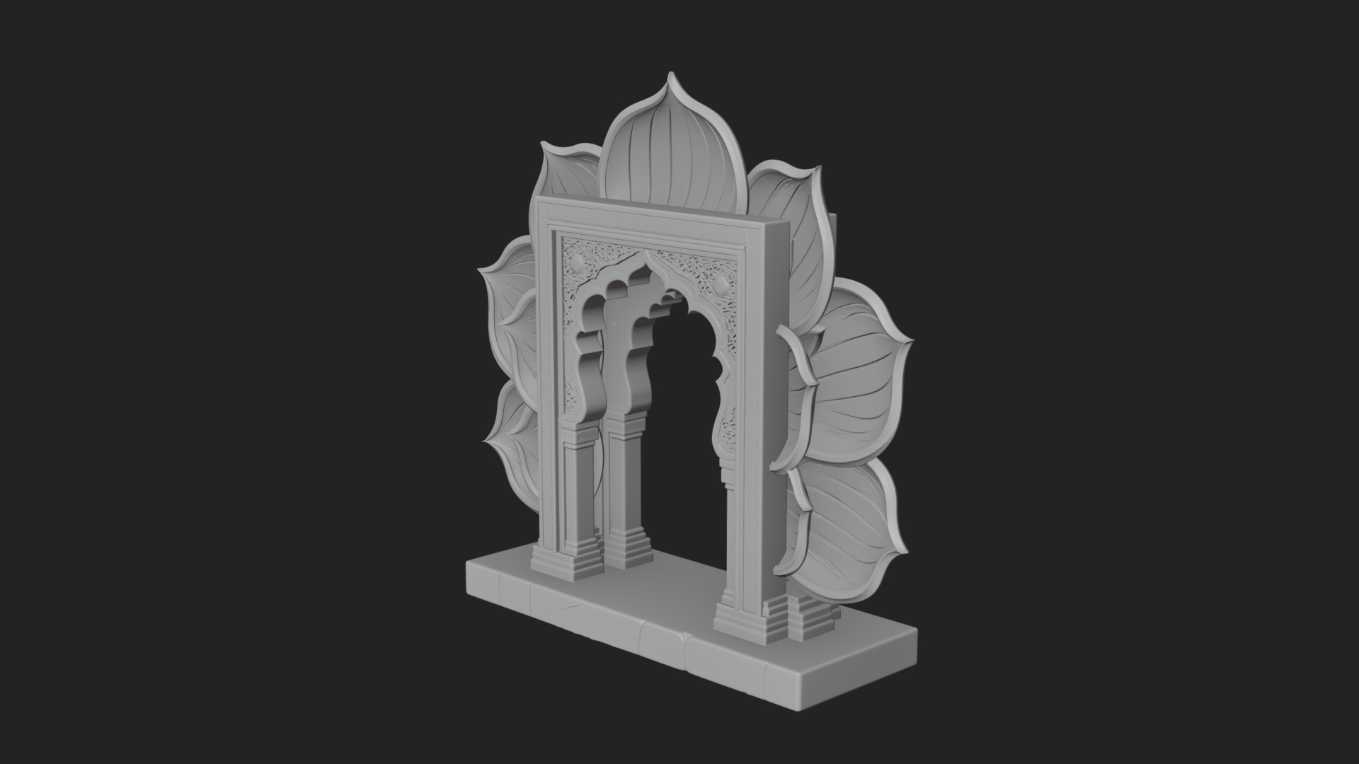 Carved Mihrab Niche Plaque Design 9 3D Print Model 3D Model