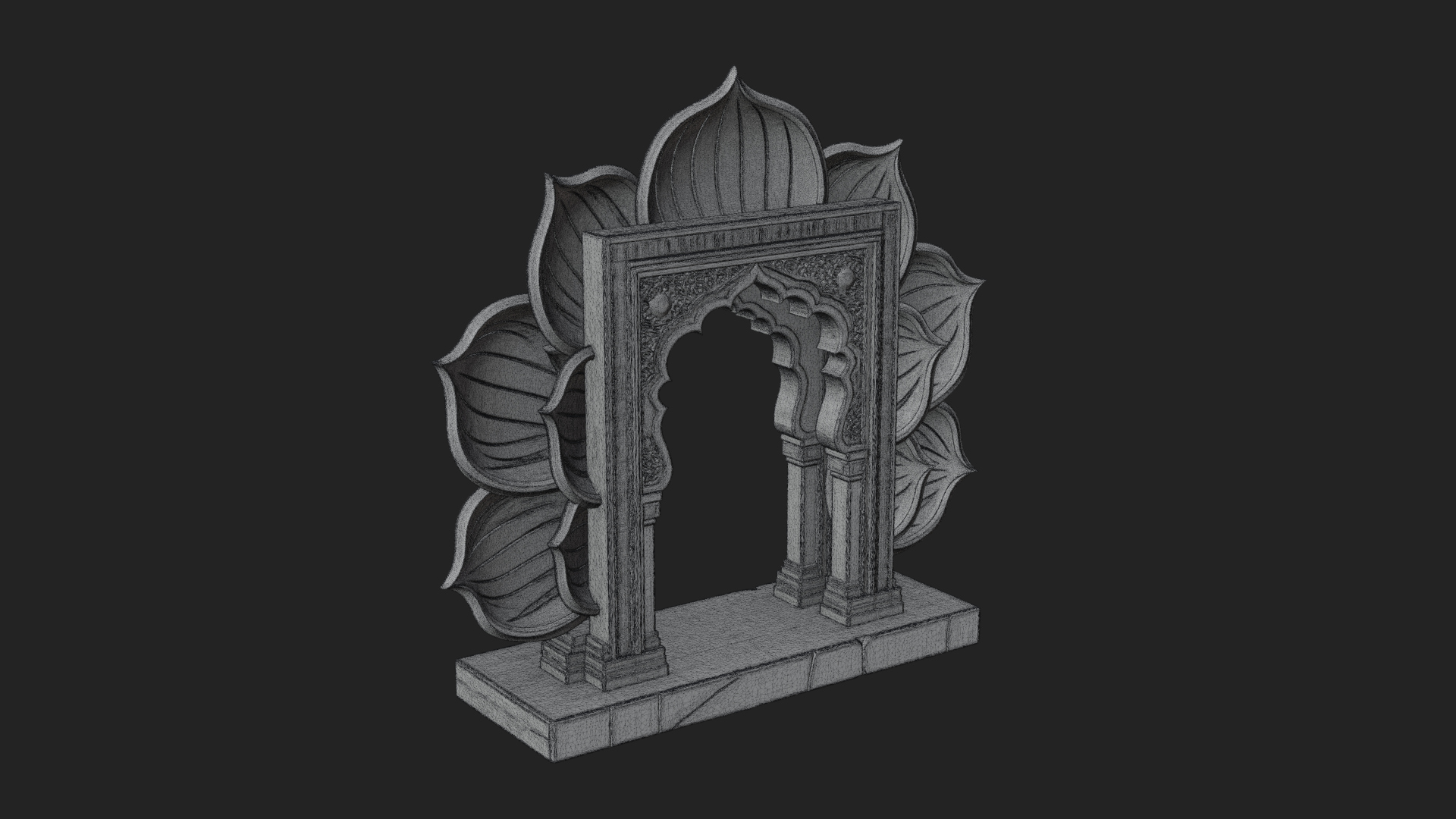 Carved Mihrab Niche Plaque Design 9 3D Print Model 3D Model