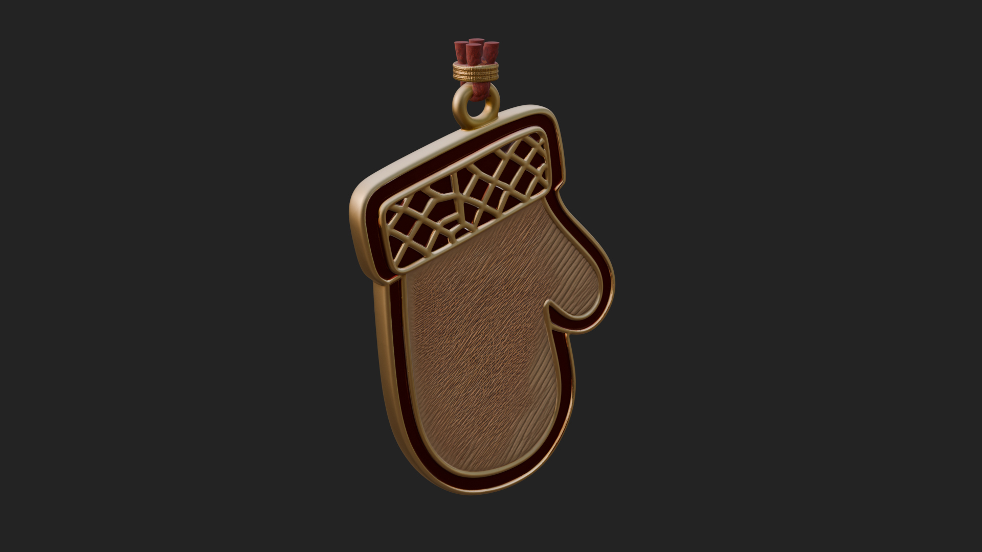 Carved Mitten Ornament Design 1 3D Print Model 3D Model