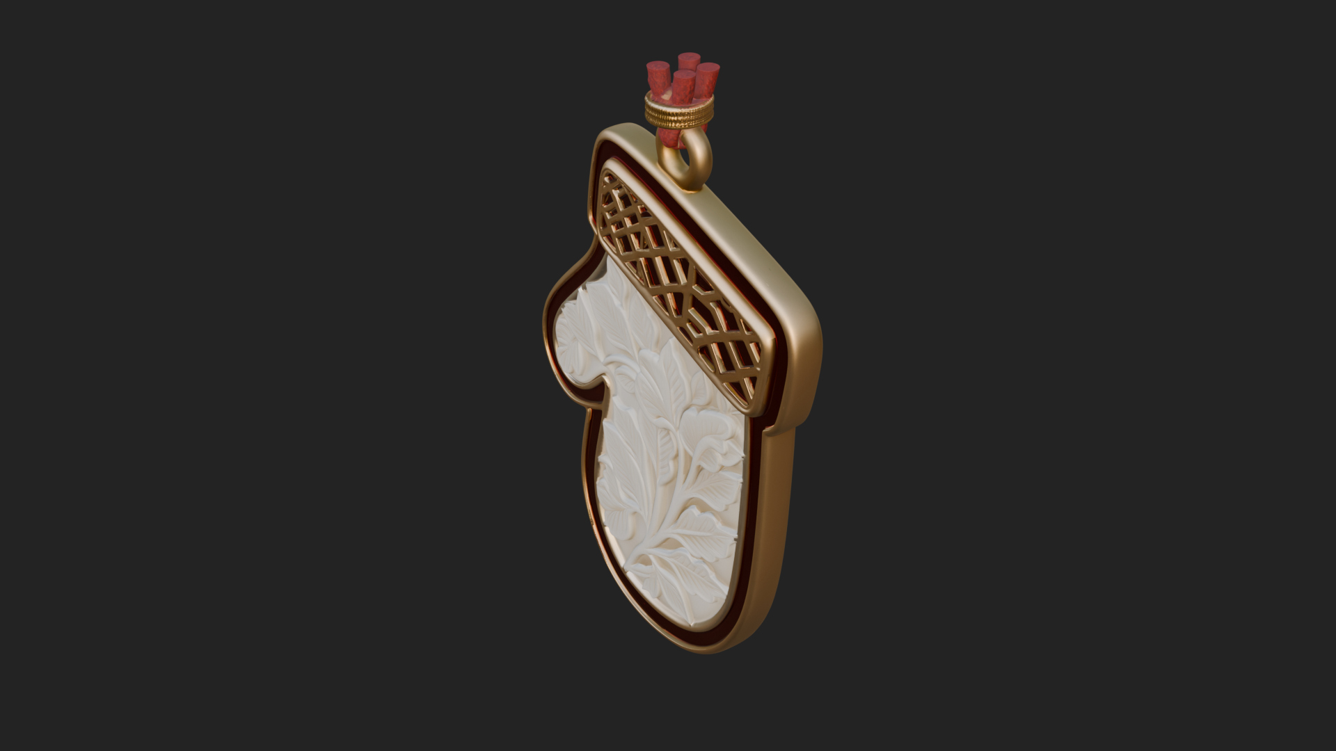 Carved Mitten Ornament Design 1 3D Print Model 3D Model