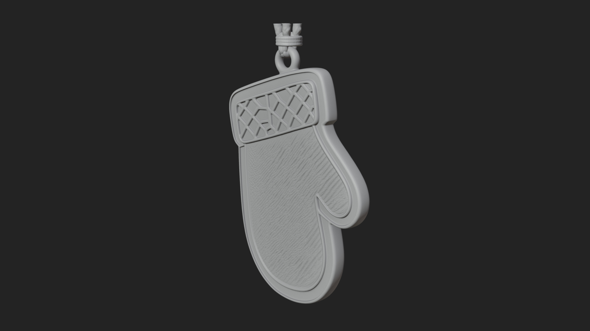 Carved Mitten Ornament Design 1 3D Print Model 3D Model