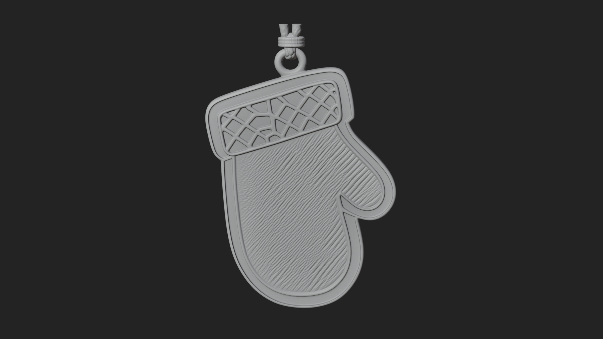 Carved Mitten Ornament Design 1 3D Print Model 3D Model