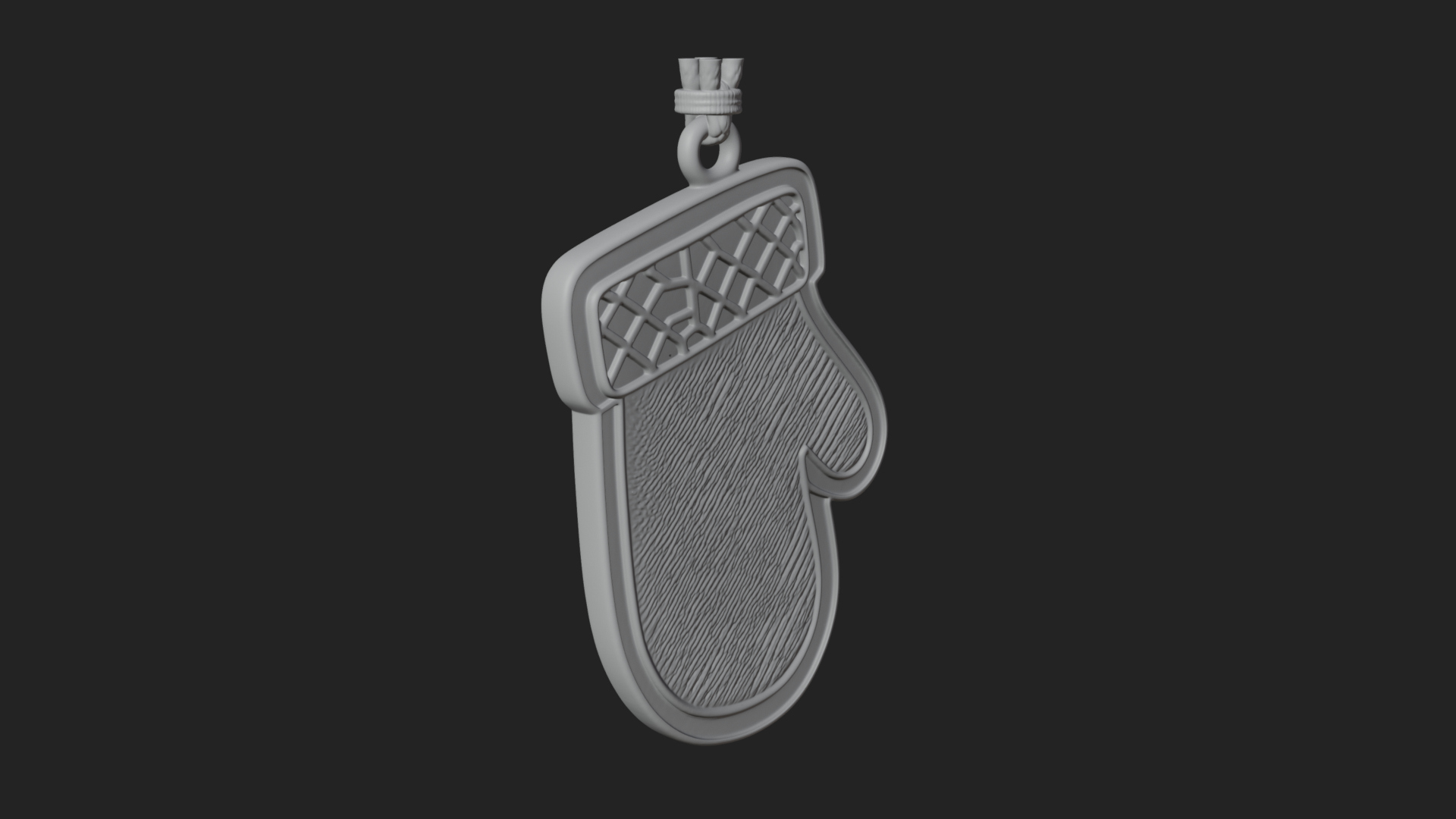 Carved Mitten Ornament Design 1 3D Print Model 3D Model