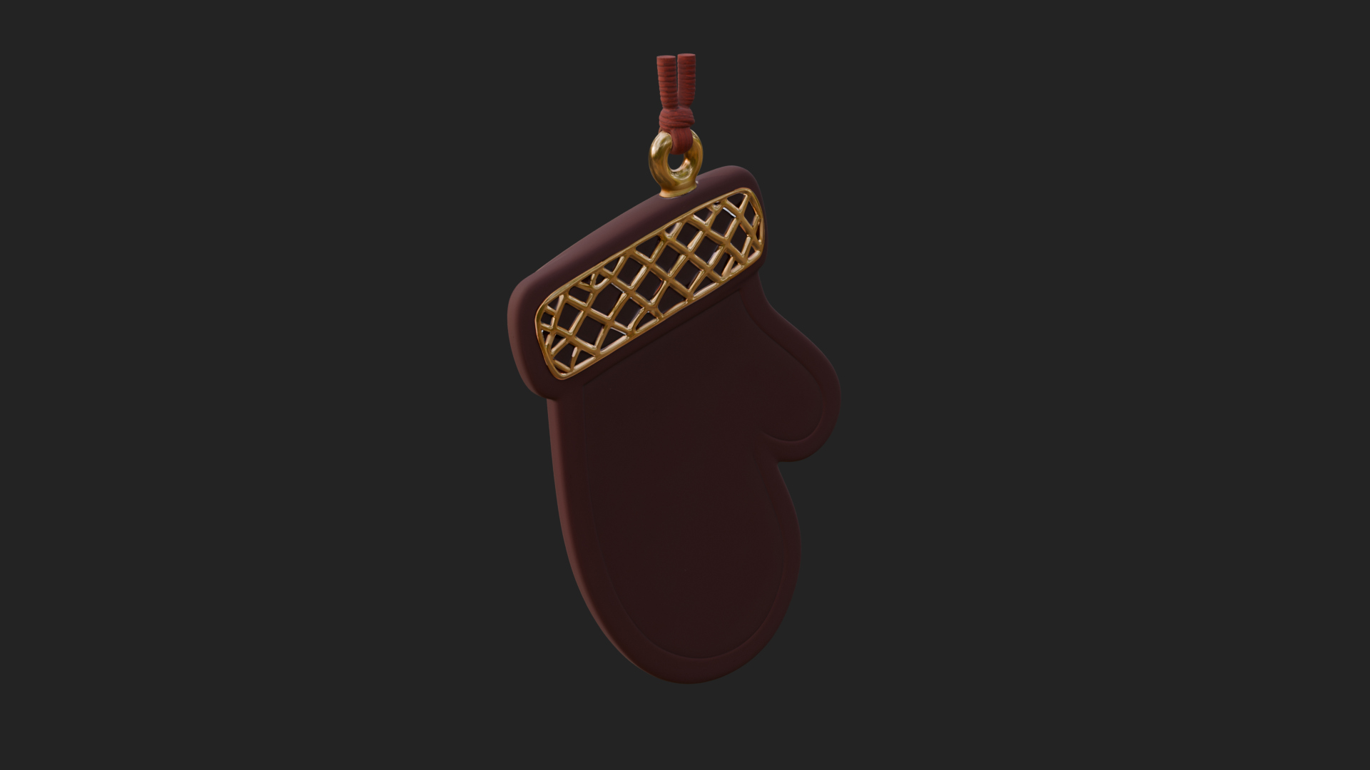 Carved Mitten Ornament Design 2 3D Print Model 3D Model