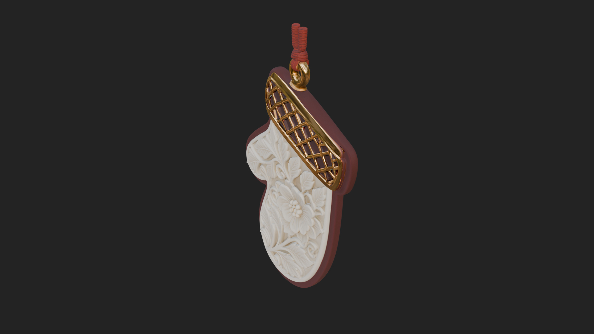 Carved Mitten Ornament Design 2 3D Print Model 3D Model