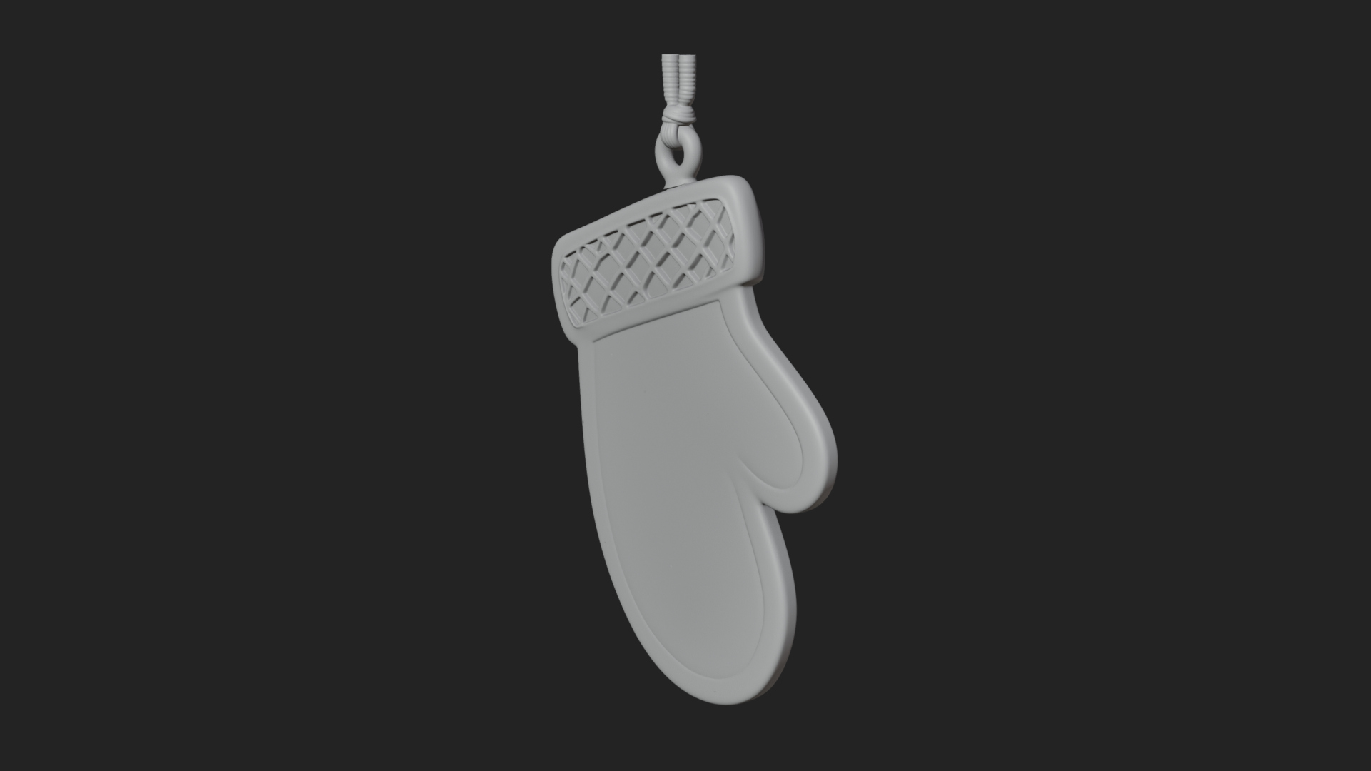 Carved Mitten Ornament Design 2 3D Print Model 3D Model