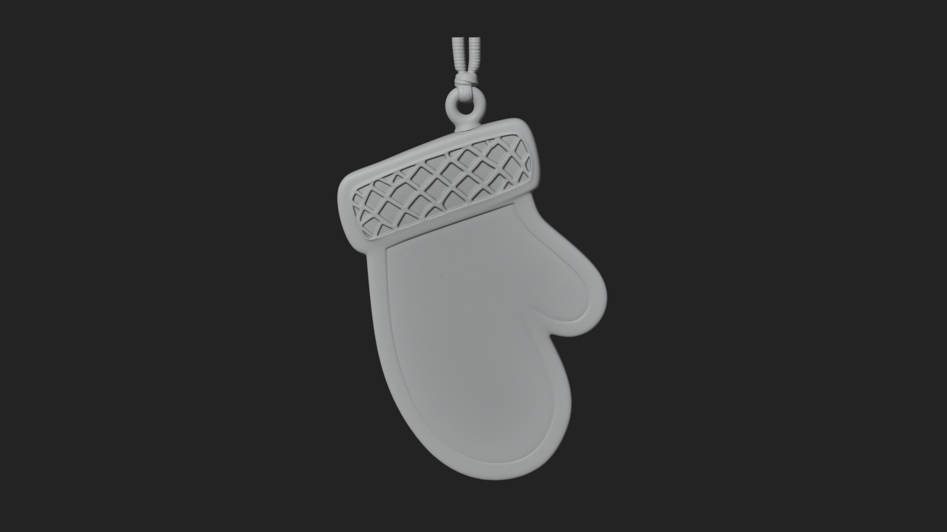 Carved Mitten Ornament Design 2 3D Print Model 3D Model