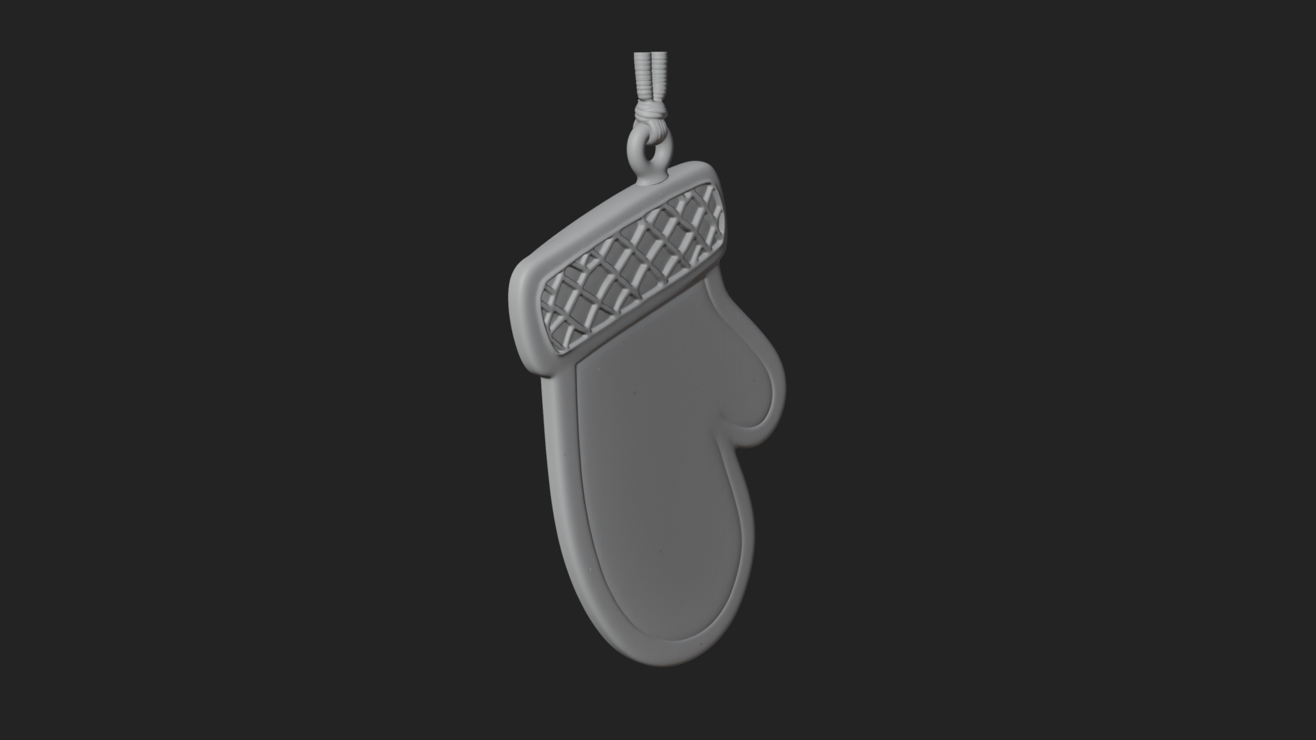Carved Mitten Ornament Design 2 3D Print Model 3D Model