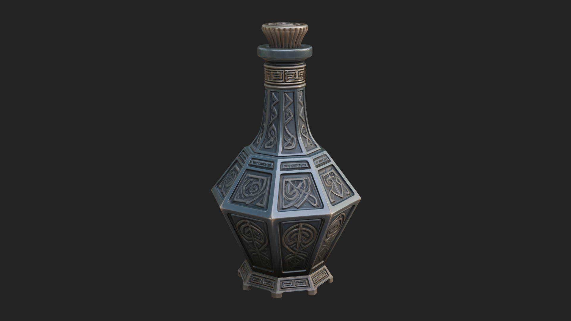 Carved Potion Bottle Model Design 1 3D Print Model 3D Model
